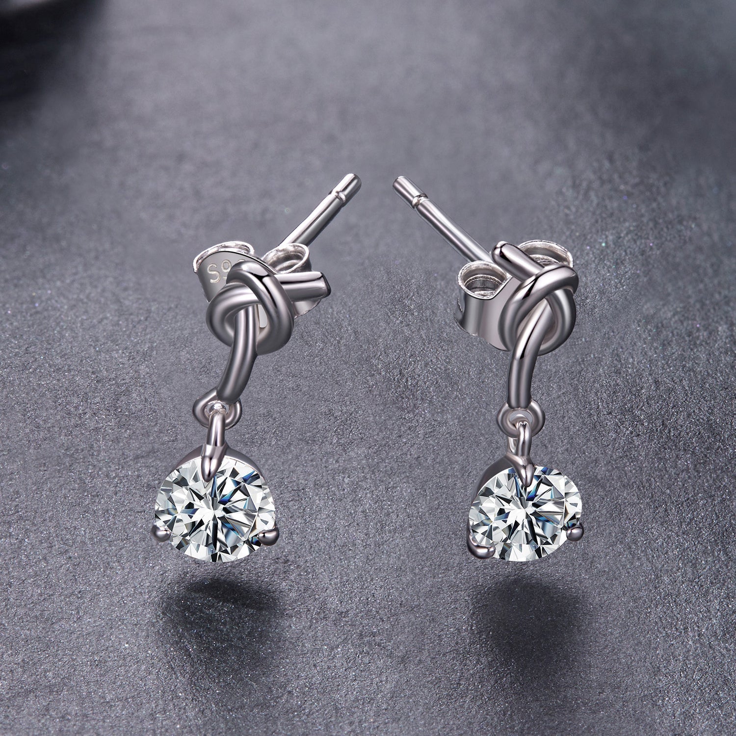 925 Sterling Silver Moissanite 0.50 Carat Earrings for Women DestGlow
