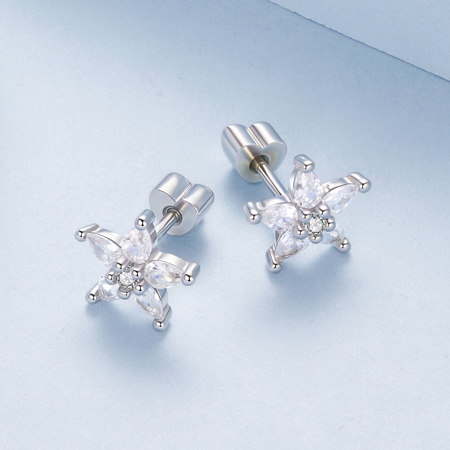 925 Sterling Silver Earrings with Pavé CZ Setting DestGlow