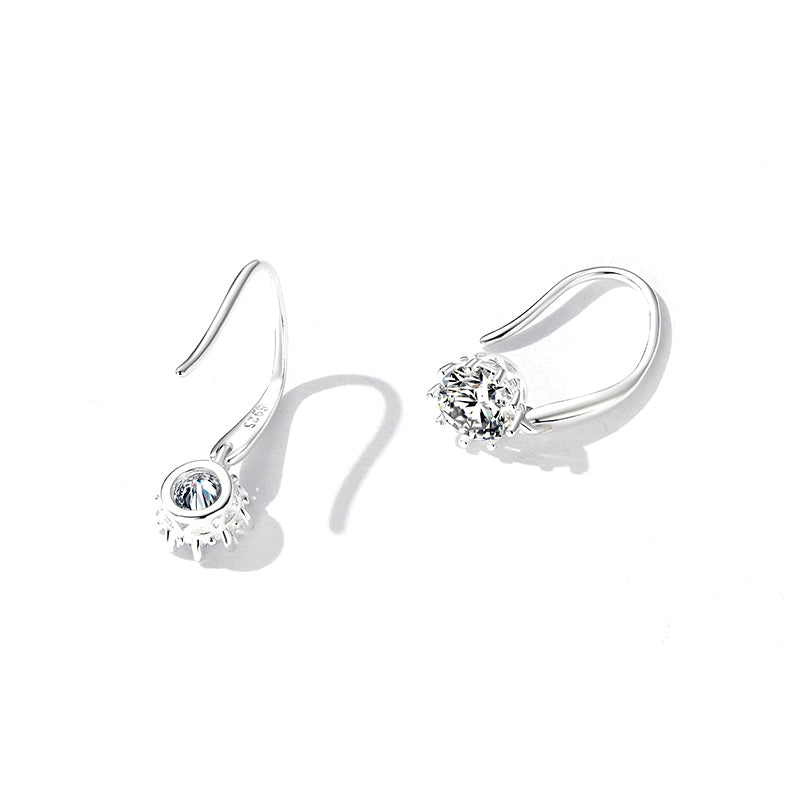 925 Sterling Silver Earrings with Pavé Setting and Platinum Plating DestGlow