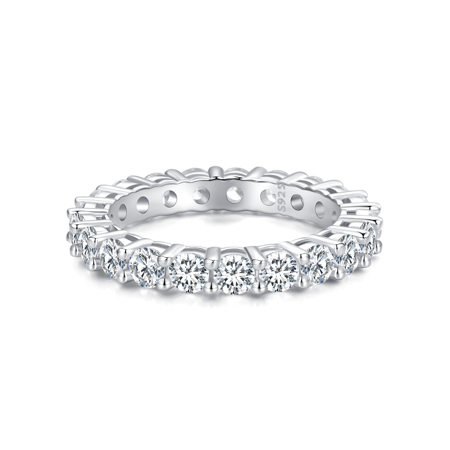 925 Sterling Silver Moissanite 0.1ct Ring Size 6 for Women DestGlow
