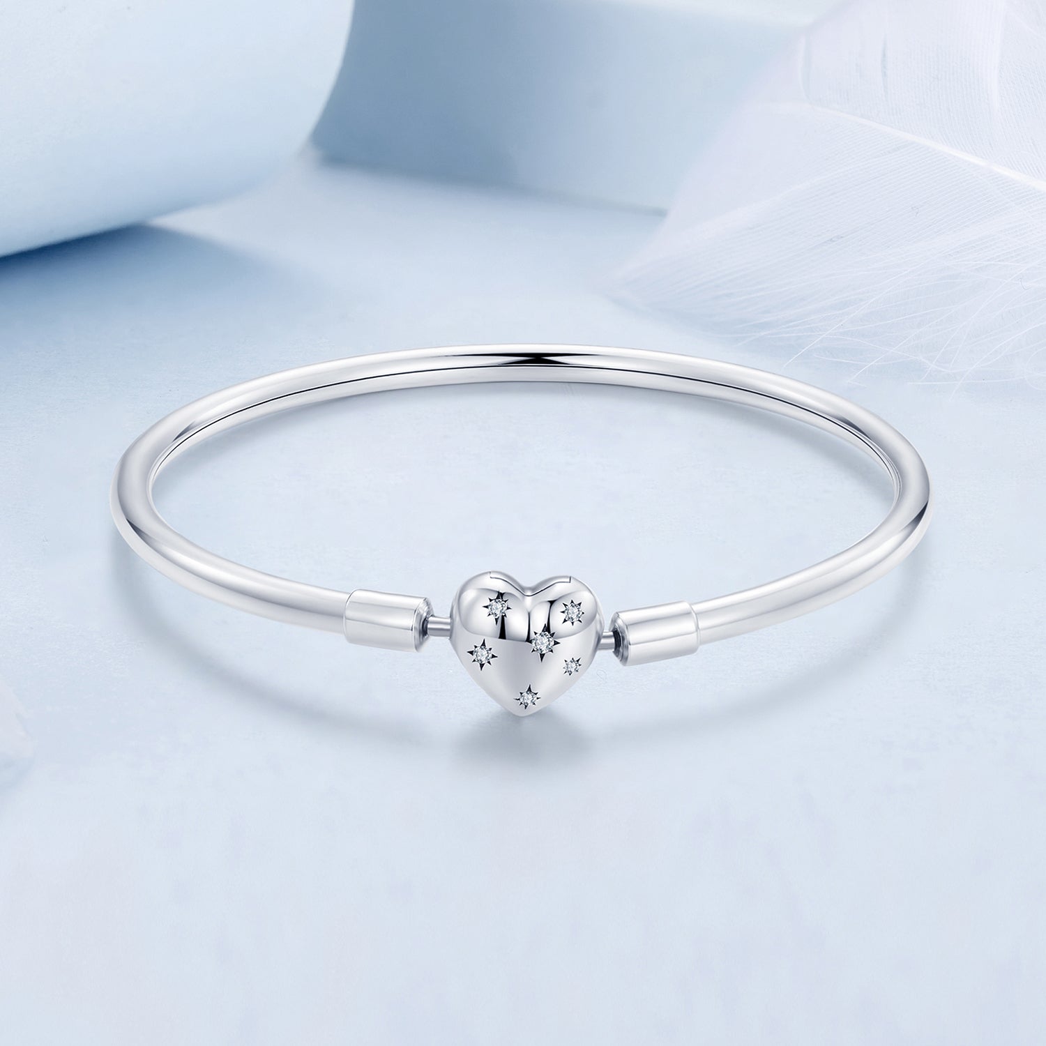 925 Sterling Silver White Gold Plated 17.0cm CZ Bracelet for Women DestGlow