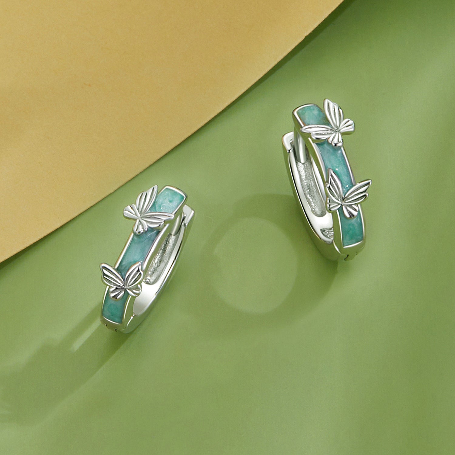 925 Sterling Silver Earrings with Enamel Process and Platinum Plating for Women DestGlow