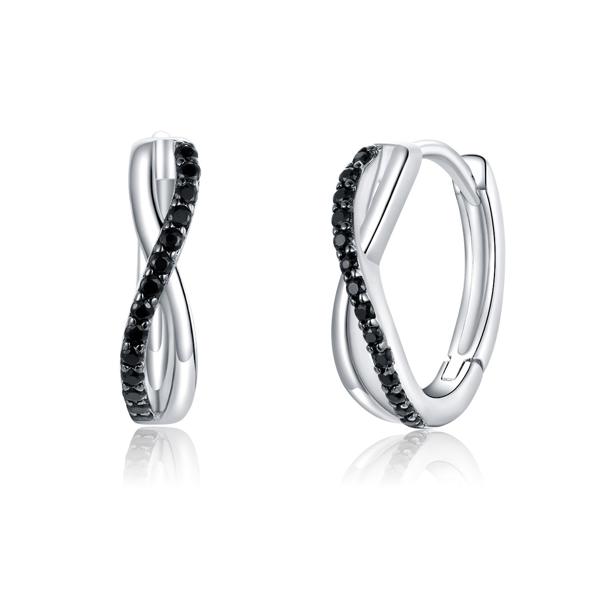 925 Sterling Silver Earrings 1.3*0.4cm with Pavé Setting CZ for Women DestGlow