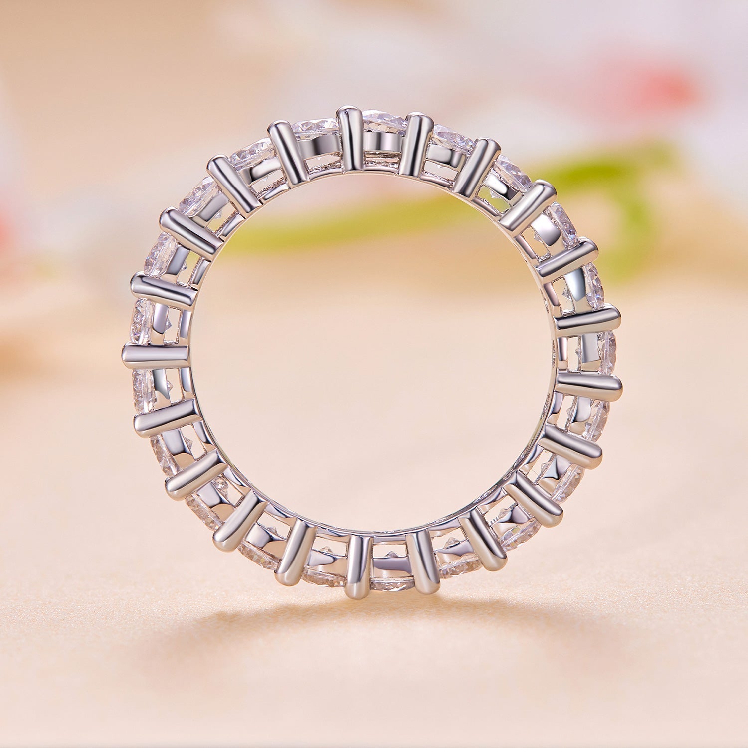 925 Sterling Silver Moissanite 0.1ct Ring Size 6 for Women DestGlow