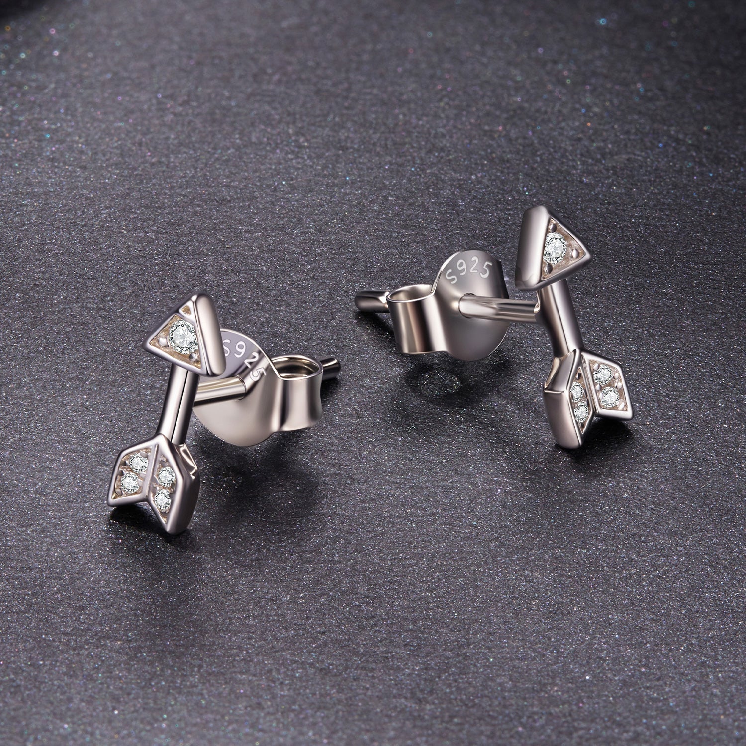 925 Sterling Silver 0.08ct and 0.12ct Moissanite Earrings in White Gold for Women DestGlow