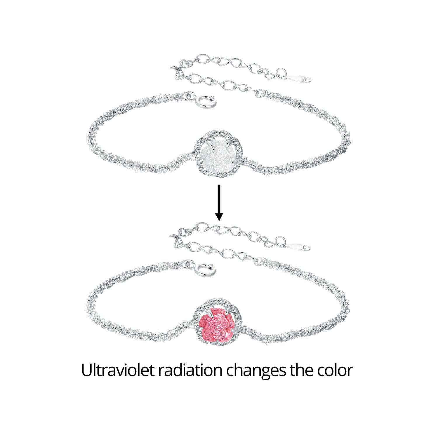 925 Sterling Silver Bracelet 150mm with CZ and Resin DestGlow