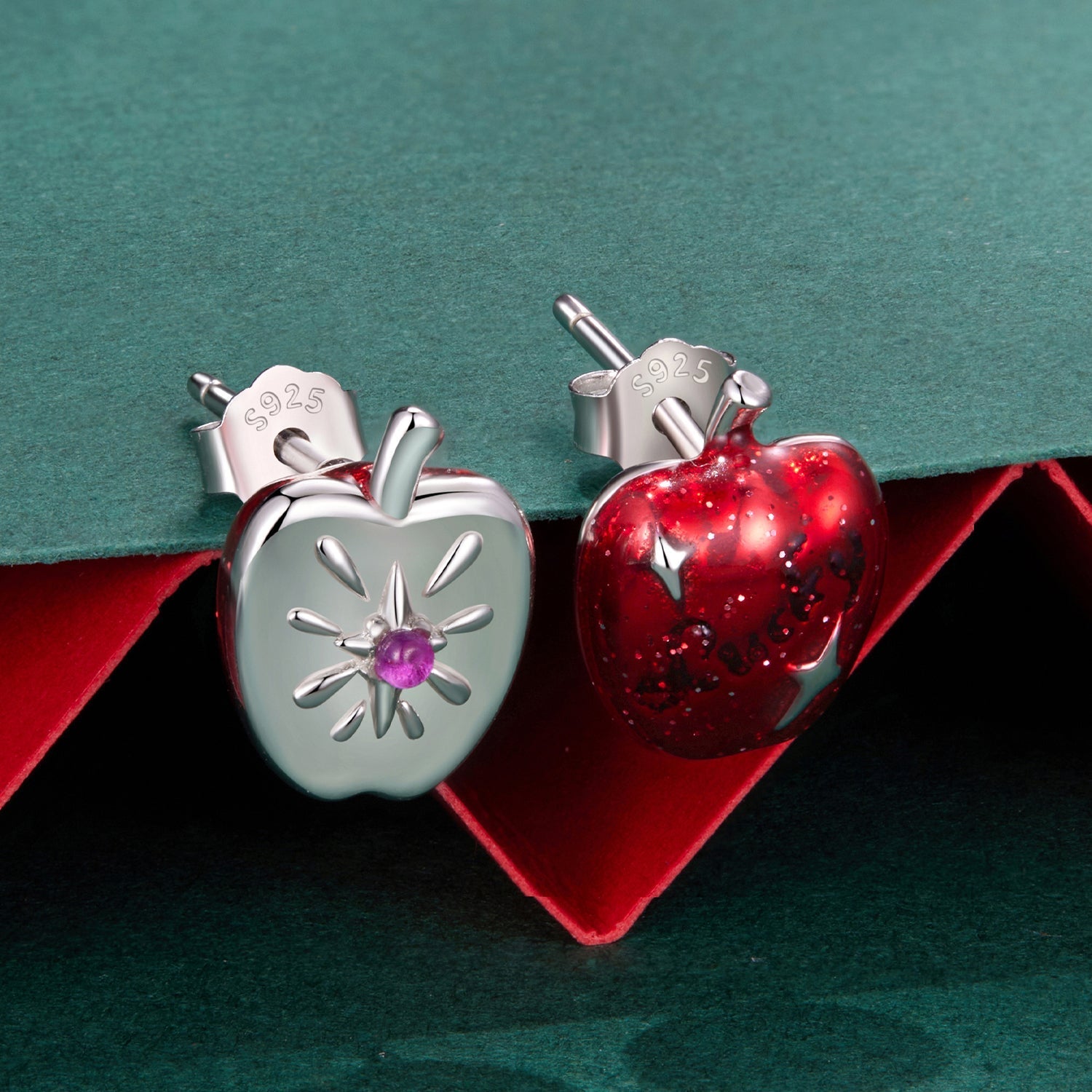 925 Sterling Silver Earrings with Synthetic Spinel & Enamel, 1.1x0.8cm for Women DestGlow