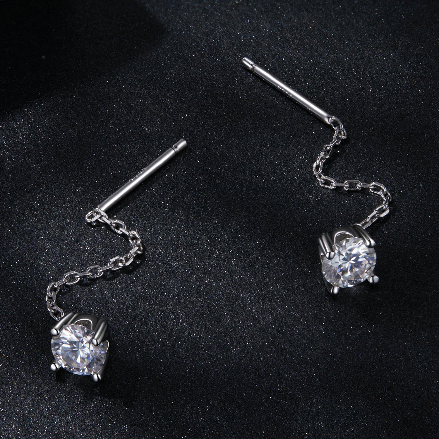 925 Sterling Silver 4.0 Carat Moissanite Earrings for Women DestGlow