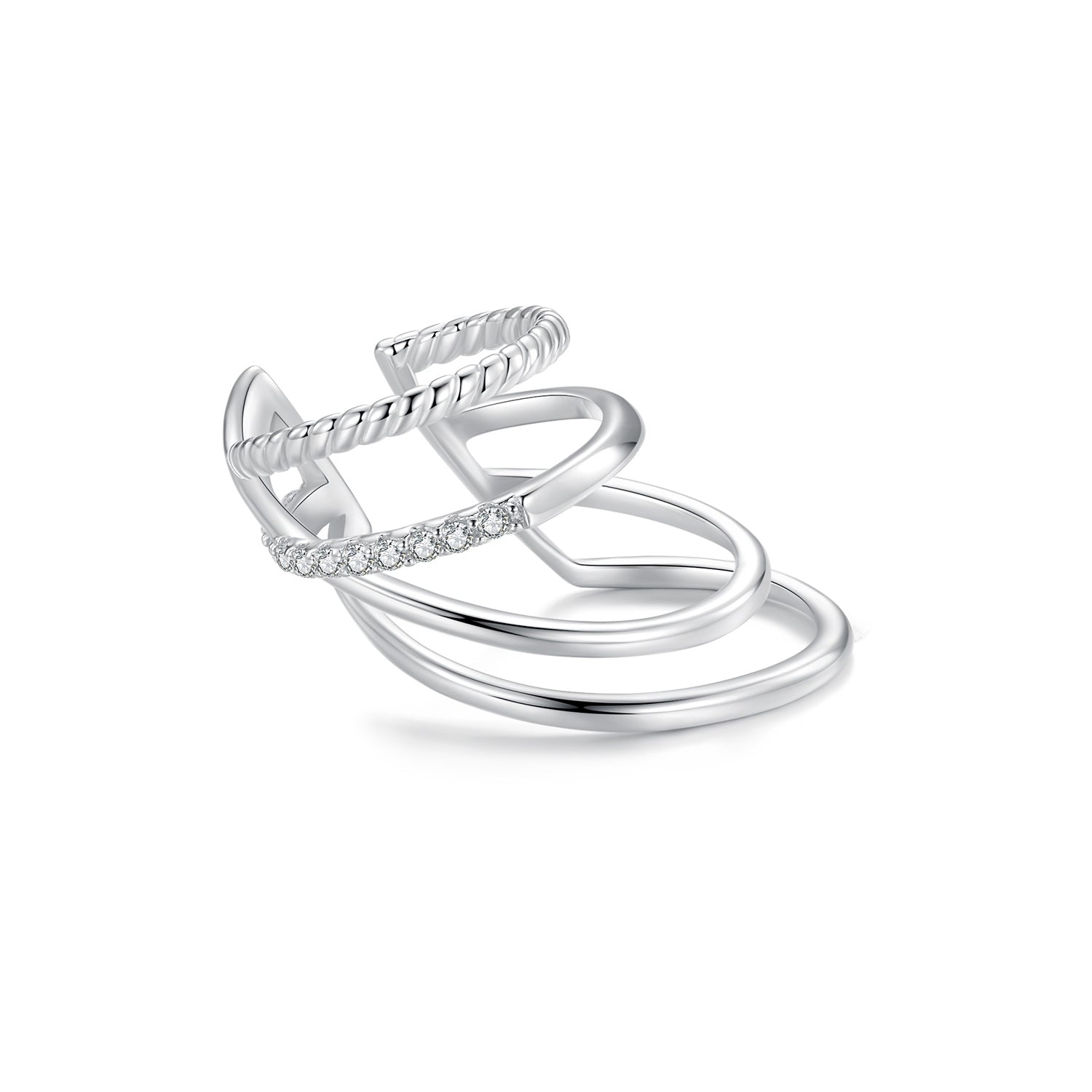 925 Sterling Silver Earrings with CZ and White Gold Plating DestGlow