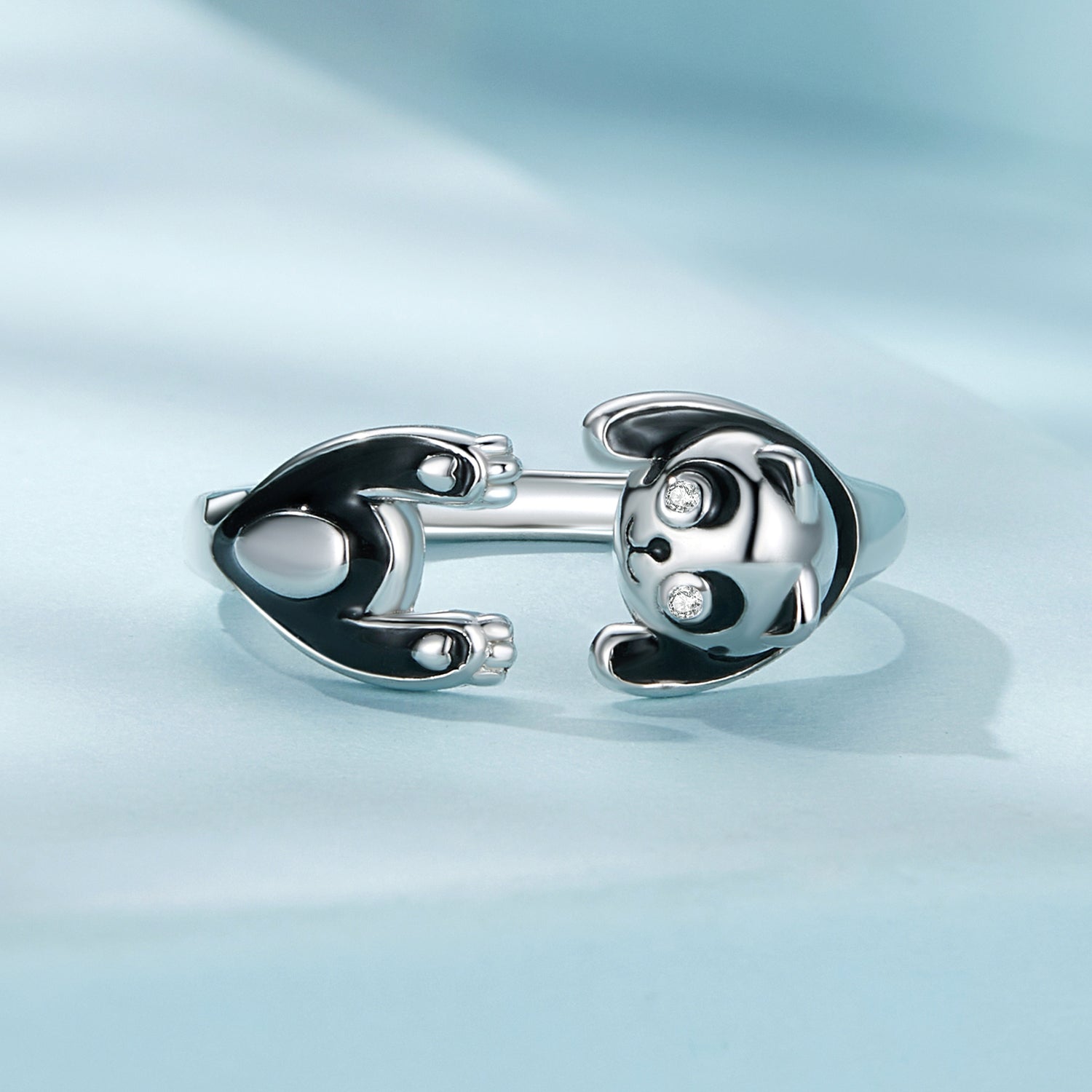 925 Sterling Silver Enamel Process Pavé Setting CZ Ring for Women DestGlow