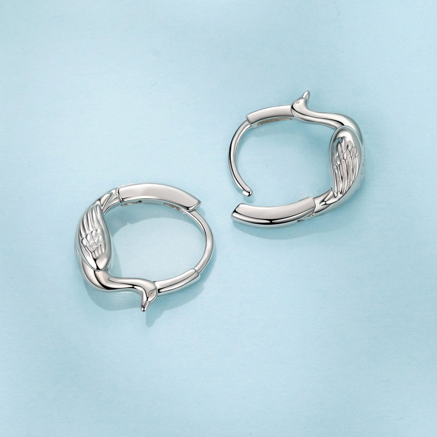 925 Sterling Silver Plated White Gold Hoop Earrings for Women DestGlow