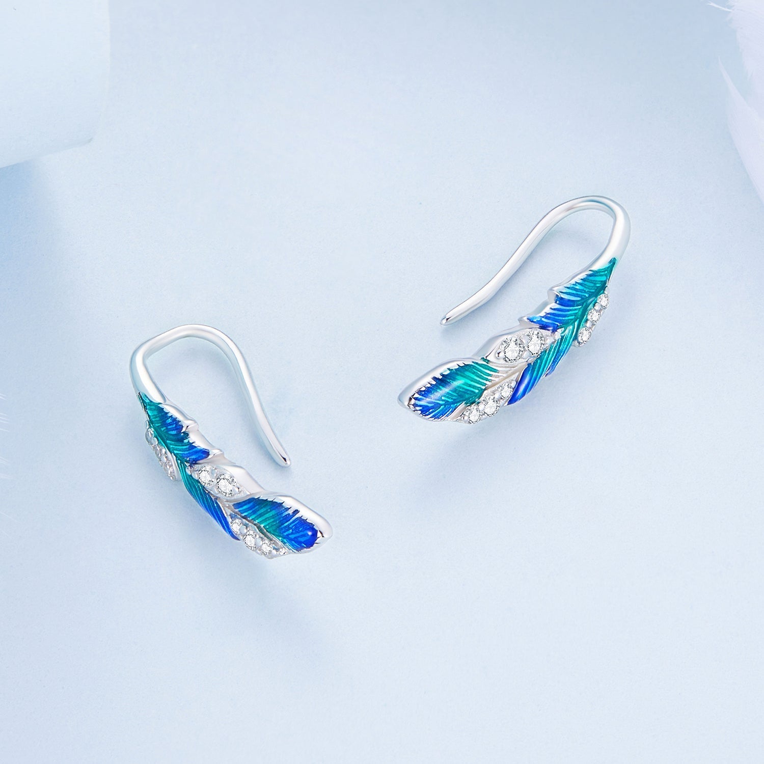 925 Sterling Silver Enamel Finish Pavé CZ Earrings for Women DestGlow
