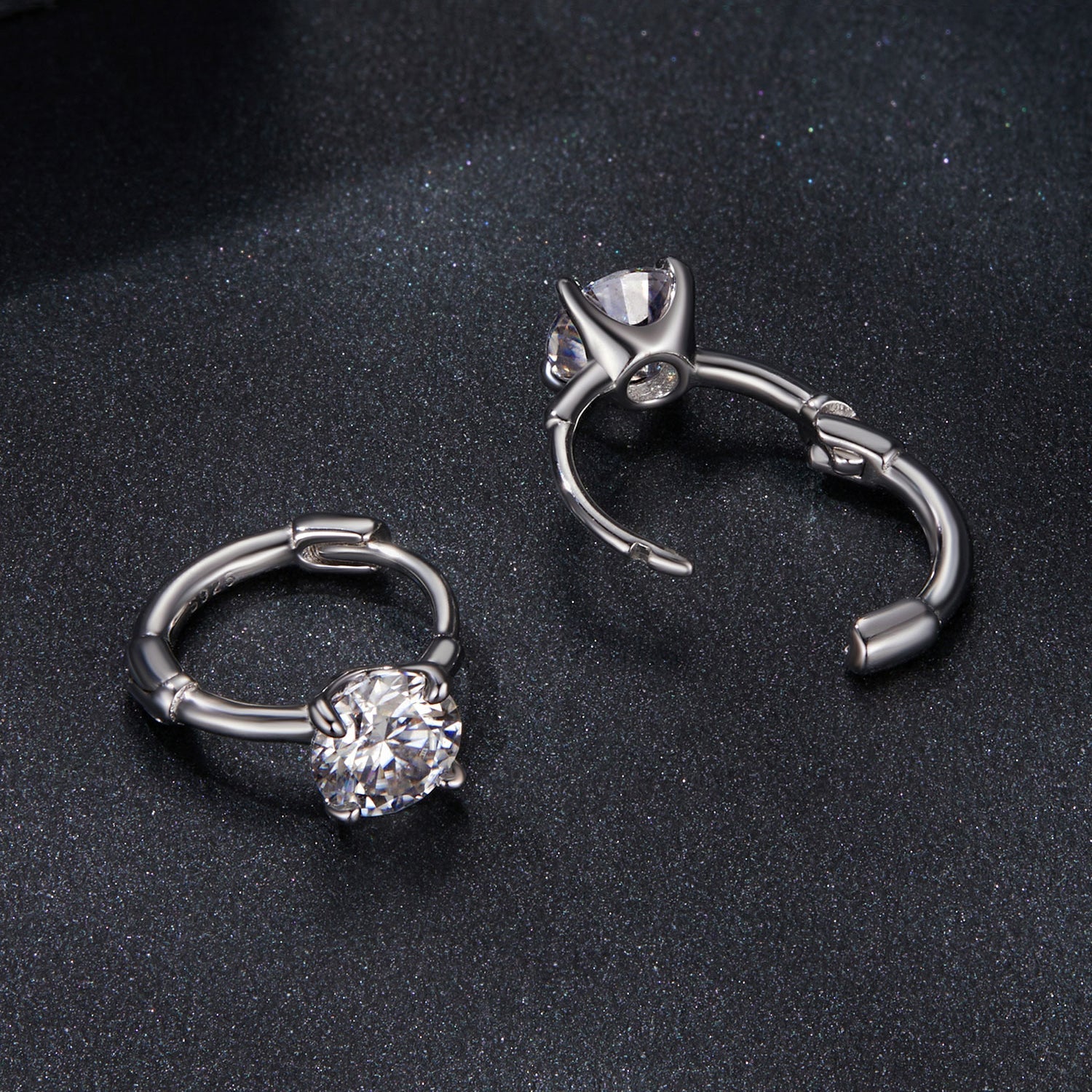925 Sterling Silver & White Gold Plated 0.5 Carat Moissanite Earrings for Women DestGlow