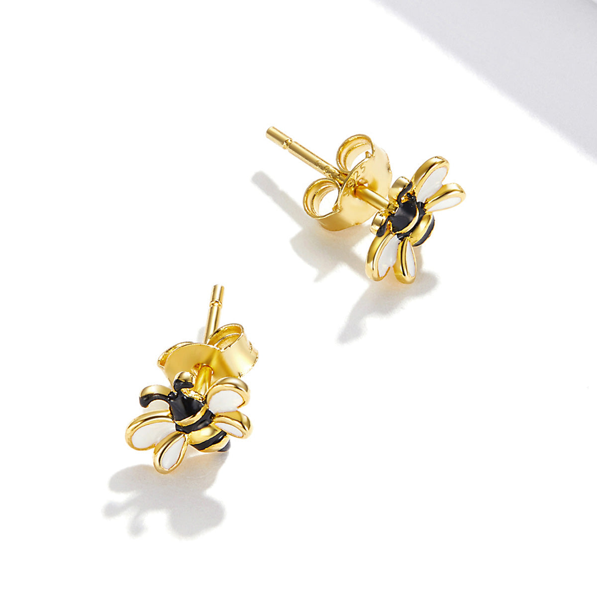 925 Sterling Silver Enamel Plated Gold Earrings DestGlow