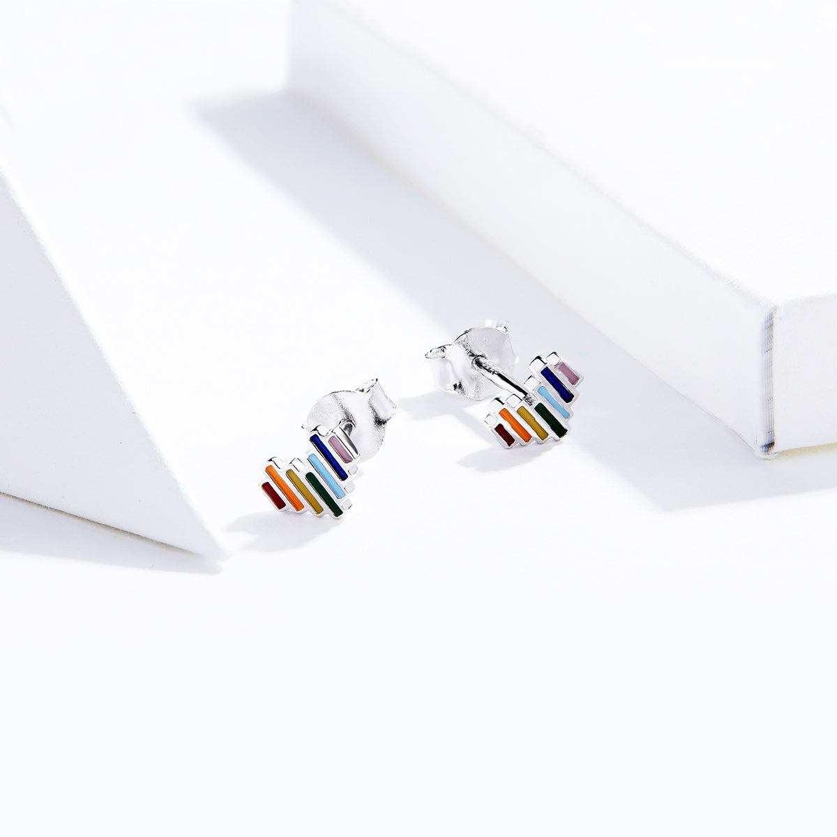 925 Sterling Silver Plated Platinum Earrings 0.5x0.6cm DestGlow