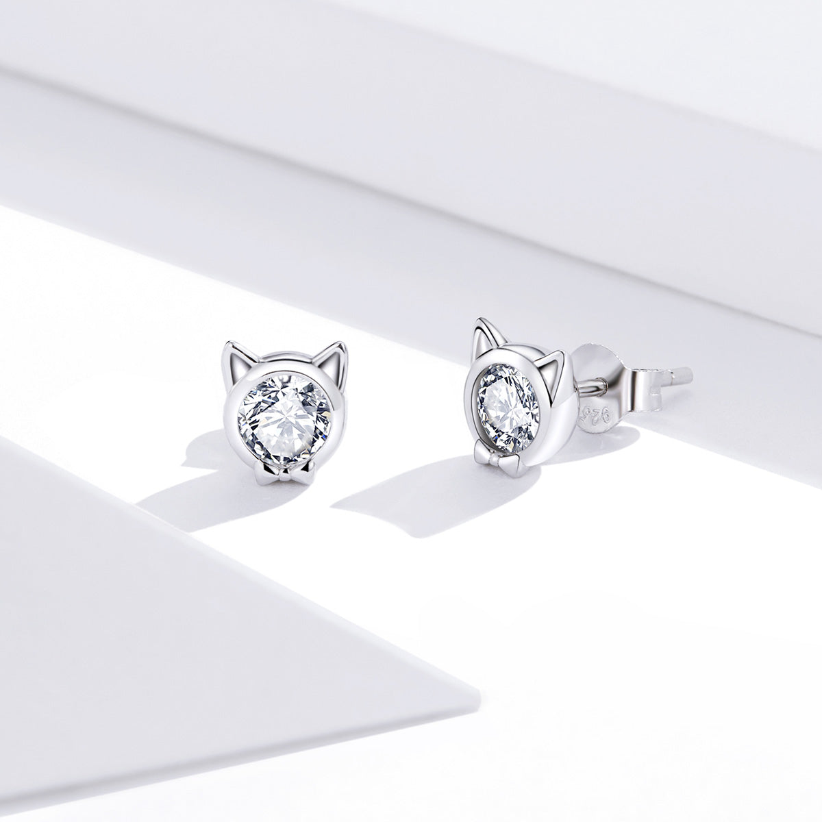 925 Sterling Silver Plated Platinum CZ Earrings for Women DestGlow