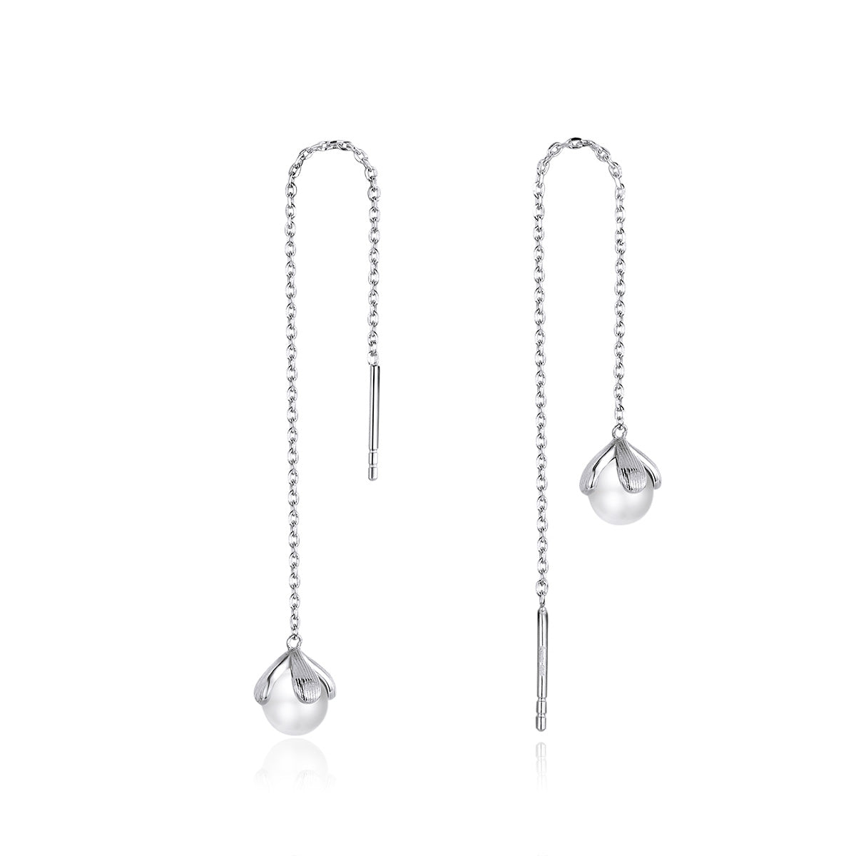 925 Sterling Silver Earrings with Quality Shell Pearl DestGlow