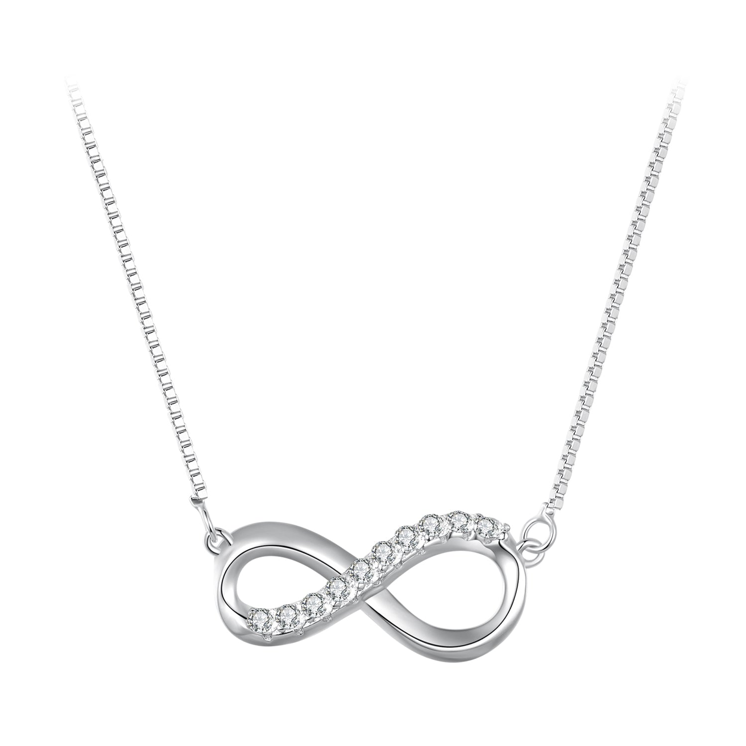 925 Sterling Silver Moissanite 1.5mm Necklace 400+50mm for Women DestGlow