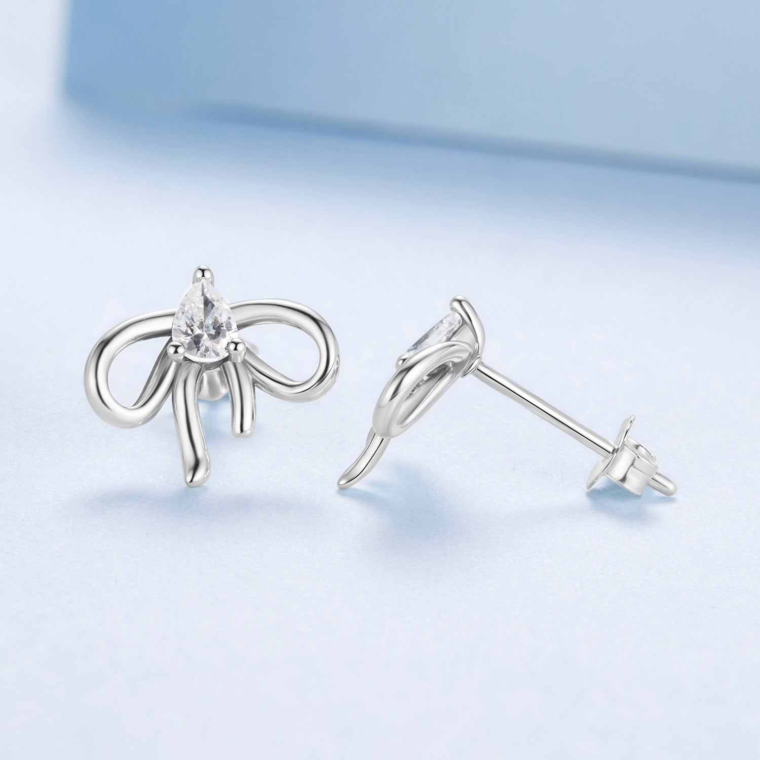 925 Sterling Silver Earrings with Pavé Setting & Oxidized Finish DestGlow