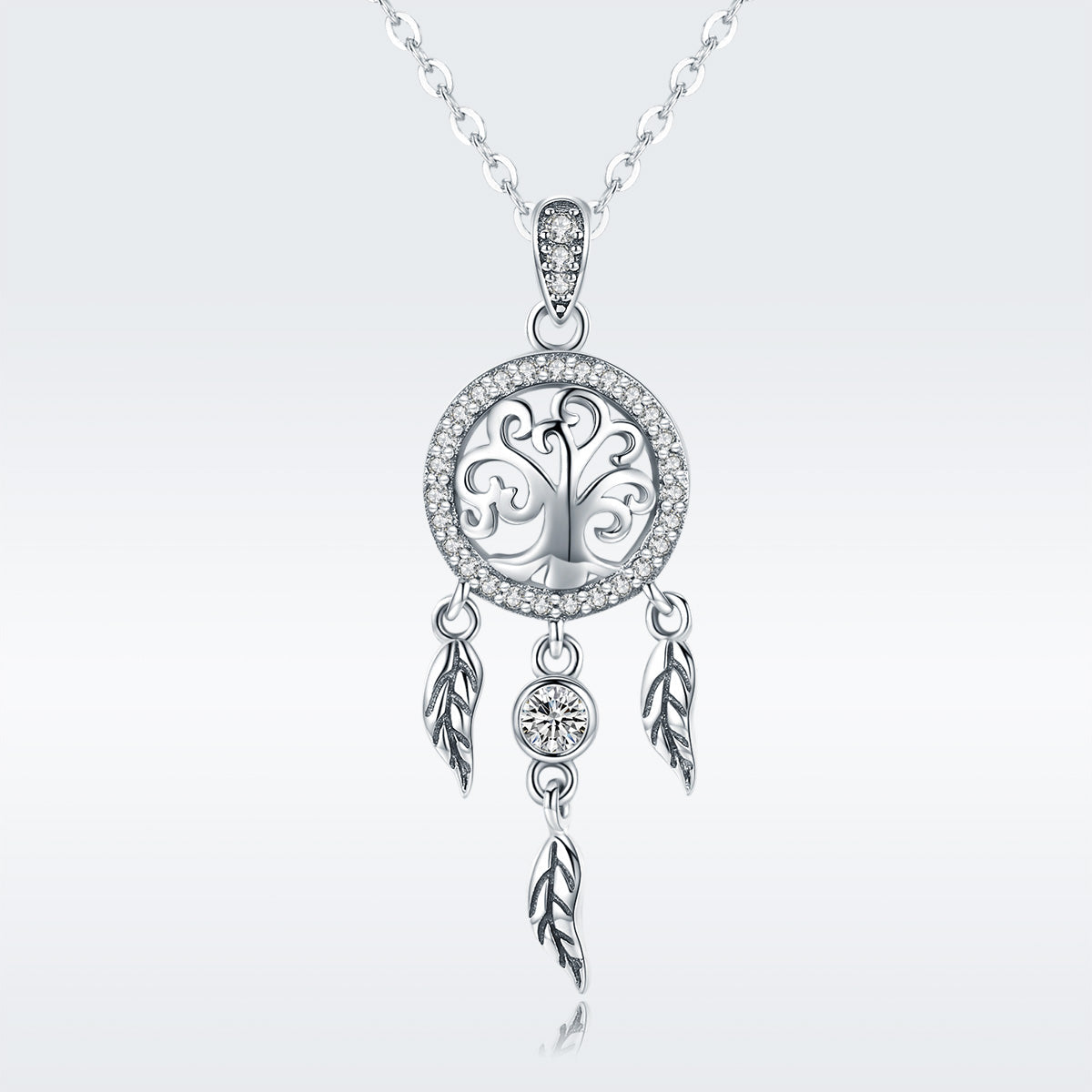 925 Sterling Silver Necklace 36-45cm with Pendant for Women DestGlow