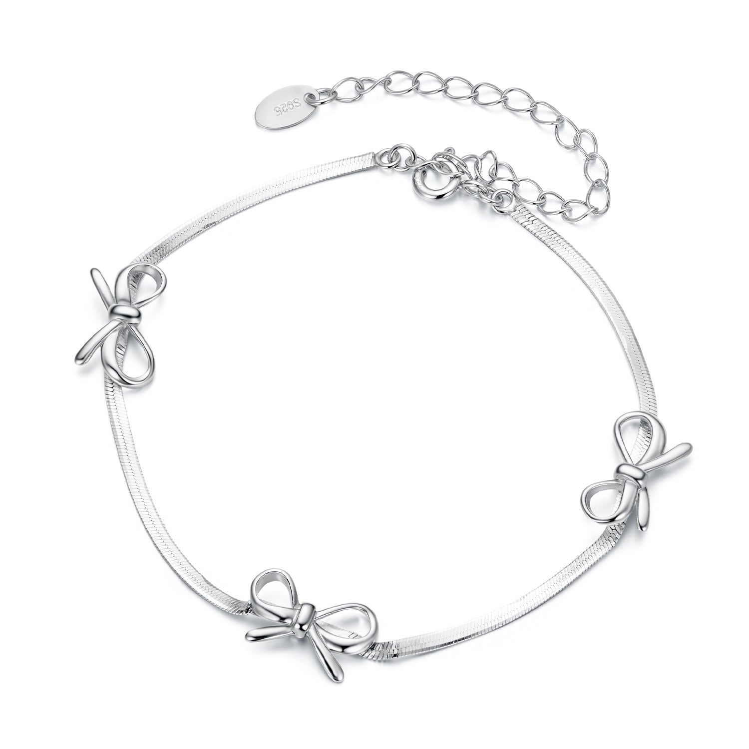 925 Sterling Silver White Gold Plated Adjustable Bracelet for Women DestGlow