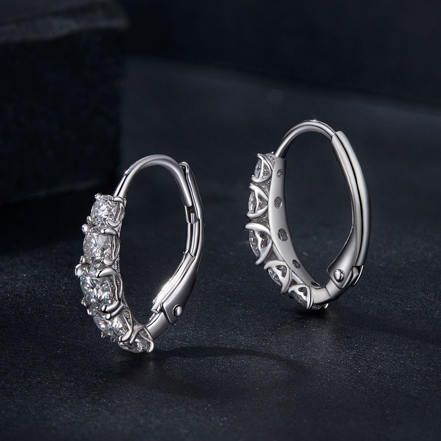 925 Sterling Silver Moissanite Earrings 13*4mm for Women DestGlow