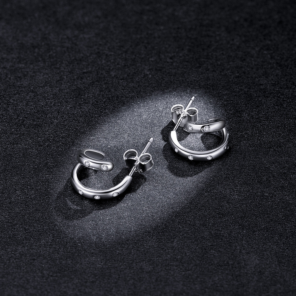925 Sterling Silver Earrings with Pavé Setting CZ DestGlow