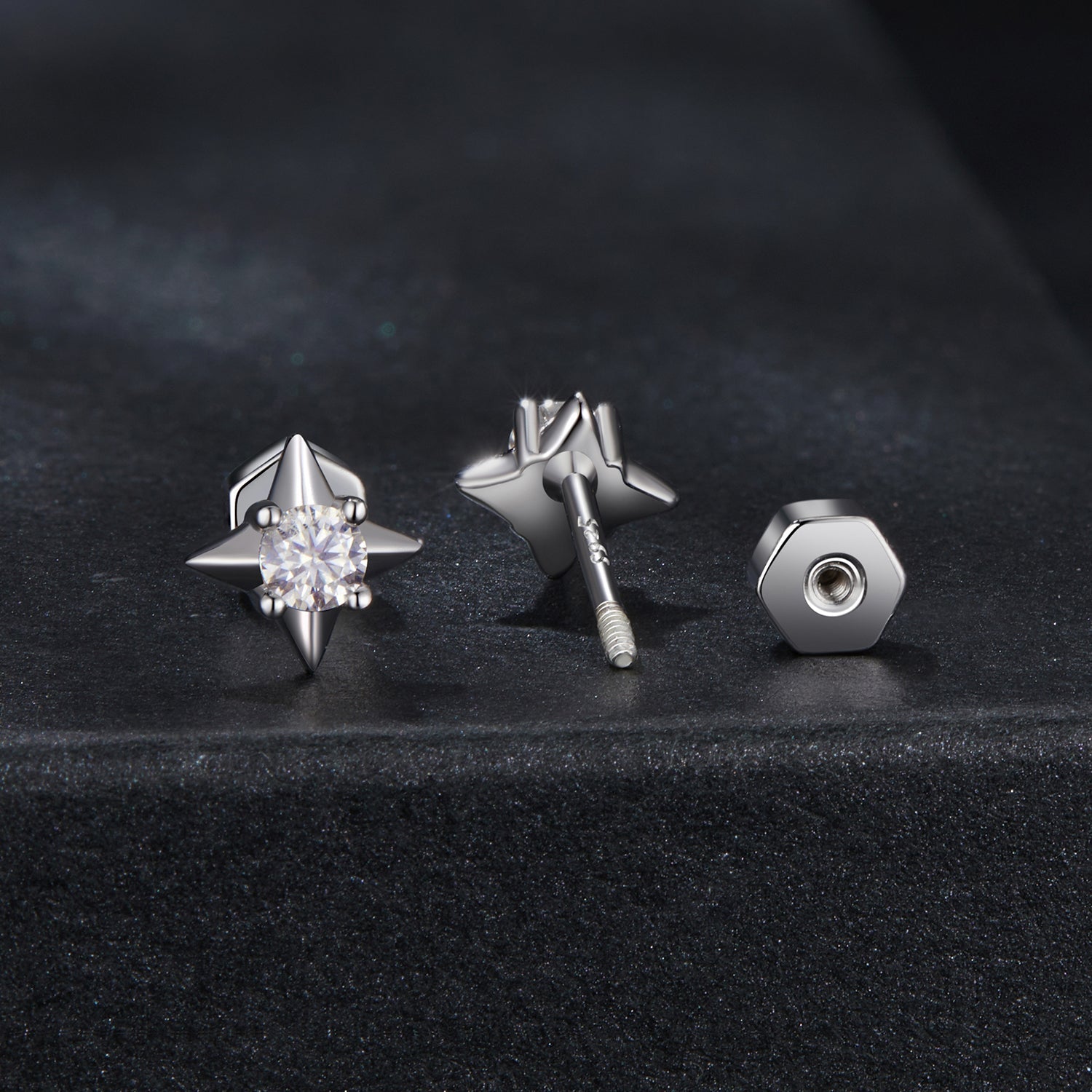 925 Sterling Silver 0.1 Carat Moissanite Earrings for Women DestGlow
