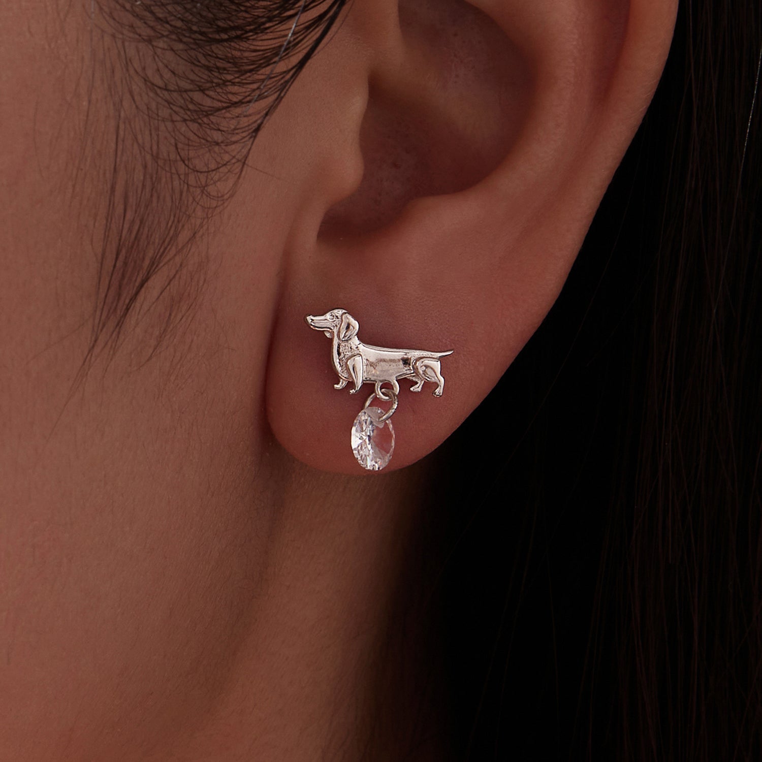 925 Sterling Silver White Gold Plated Pavé Setting CZ Earrings for Women DestGlow