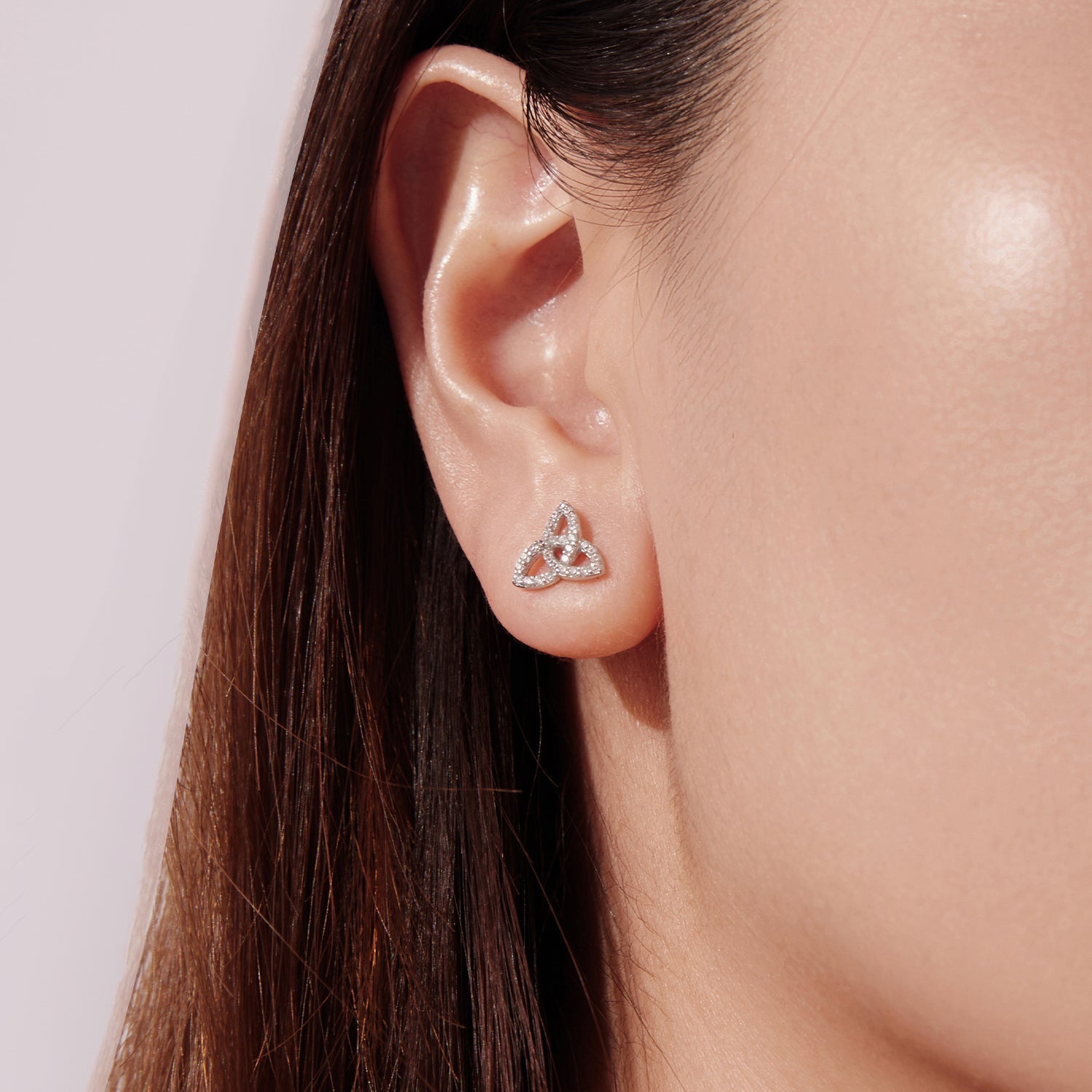 925 Sterling Silver White Gold Plated Pavé CZ Earrings DestGlow