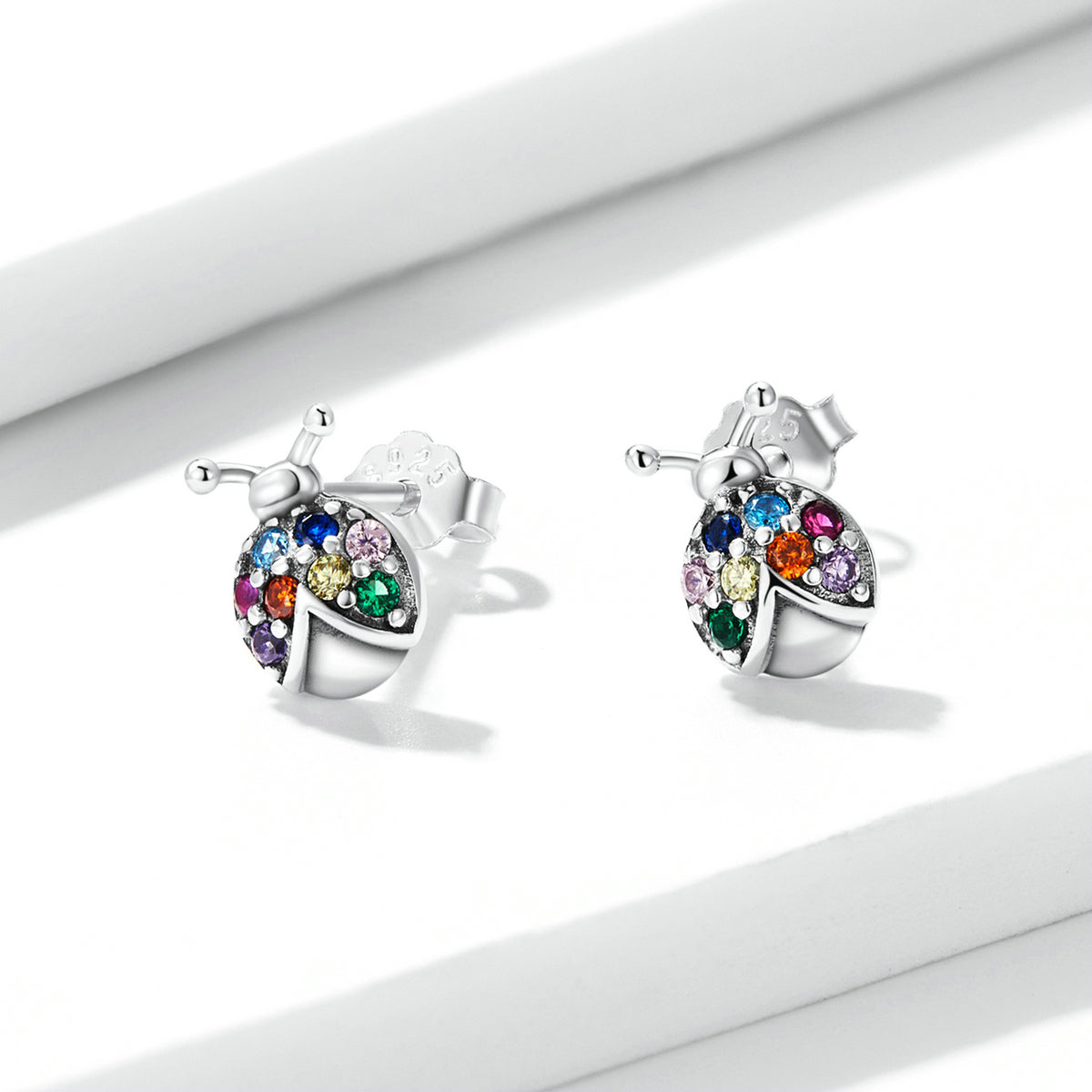925 Sterling Silver Earrings with Oxidized Finish and Pavé Setting CZ DestGlow
