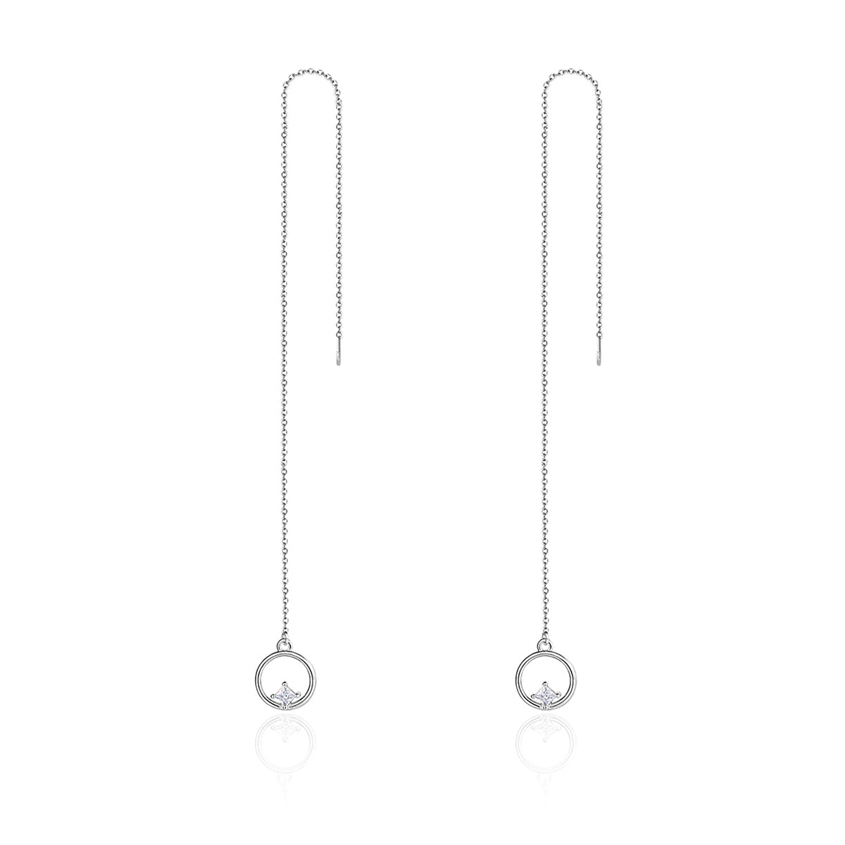 925 Sterling Silver Plated Platinum Pavé Setting CZ Earrings for Women DestGlow