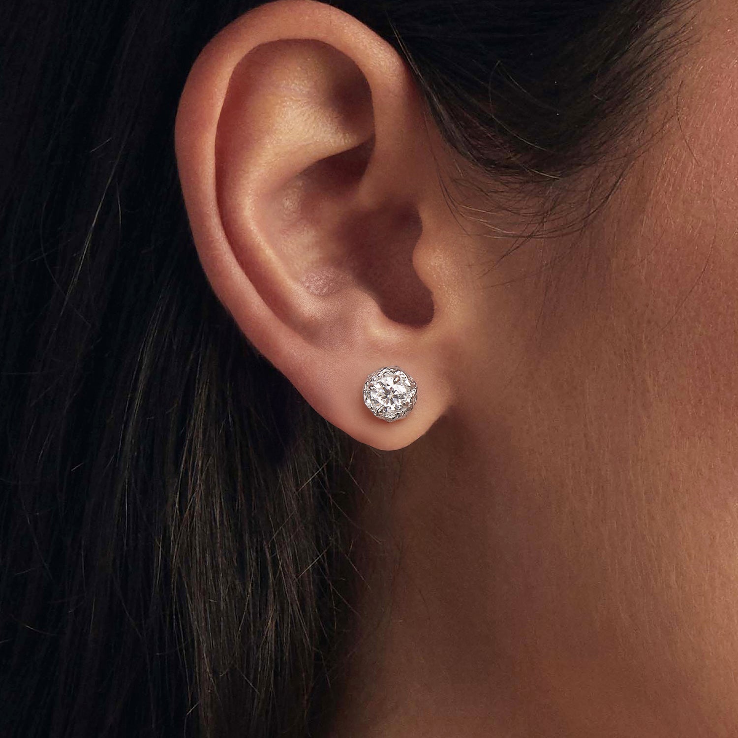 925 Sterling Silver 0.5 Carat Moissanite Earring for Women DestGlow