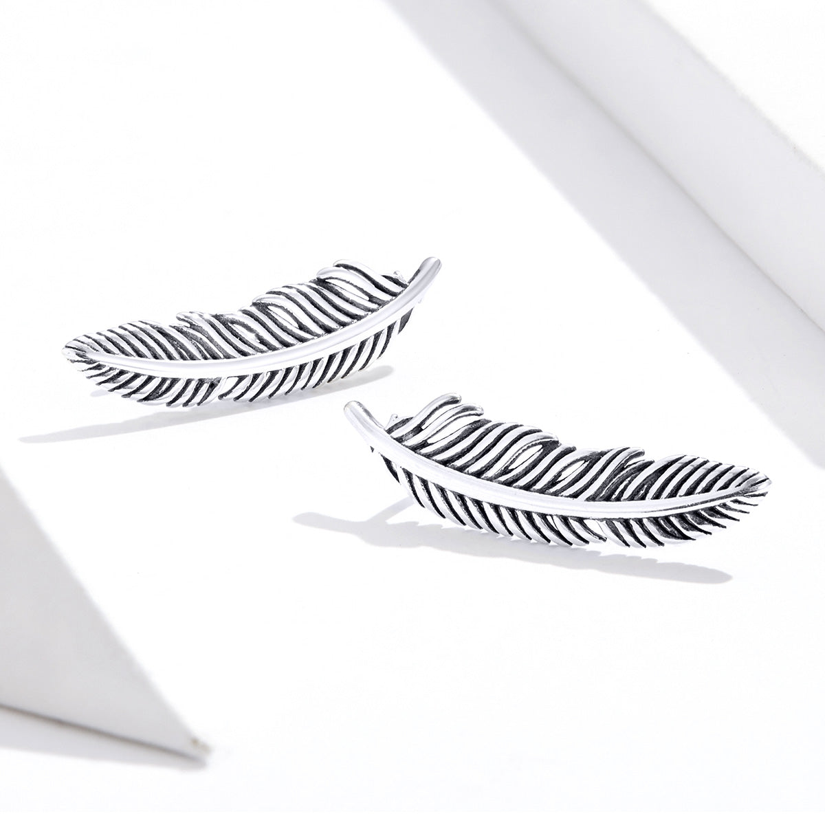 925 Sterling Silver Earrings - Oxidized Silver - 2.4cm x 0.7cm - Women DestGlow