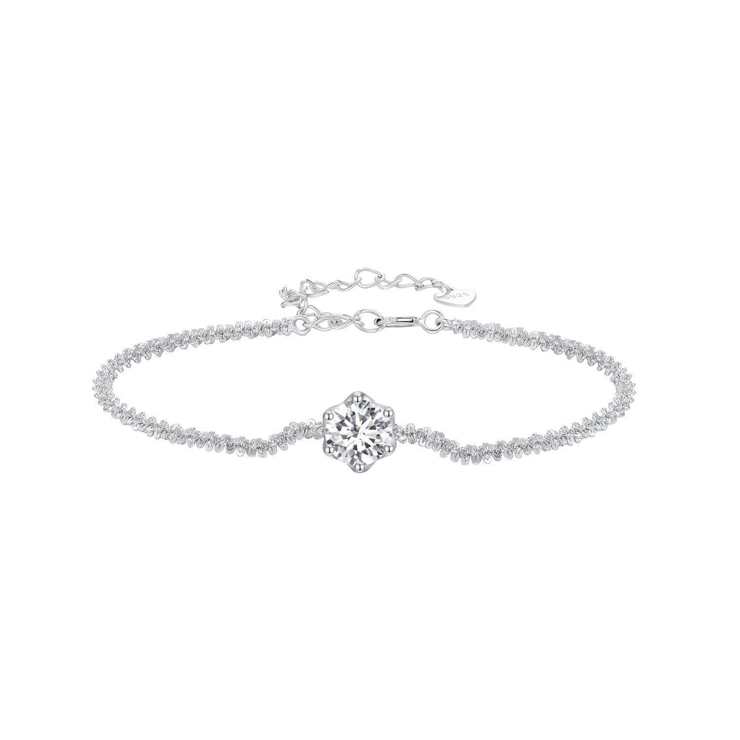 925 Sterling Silver 1 Carat Moissanite Bracelet for Women DestGlow