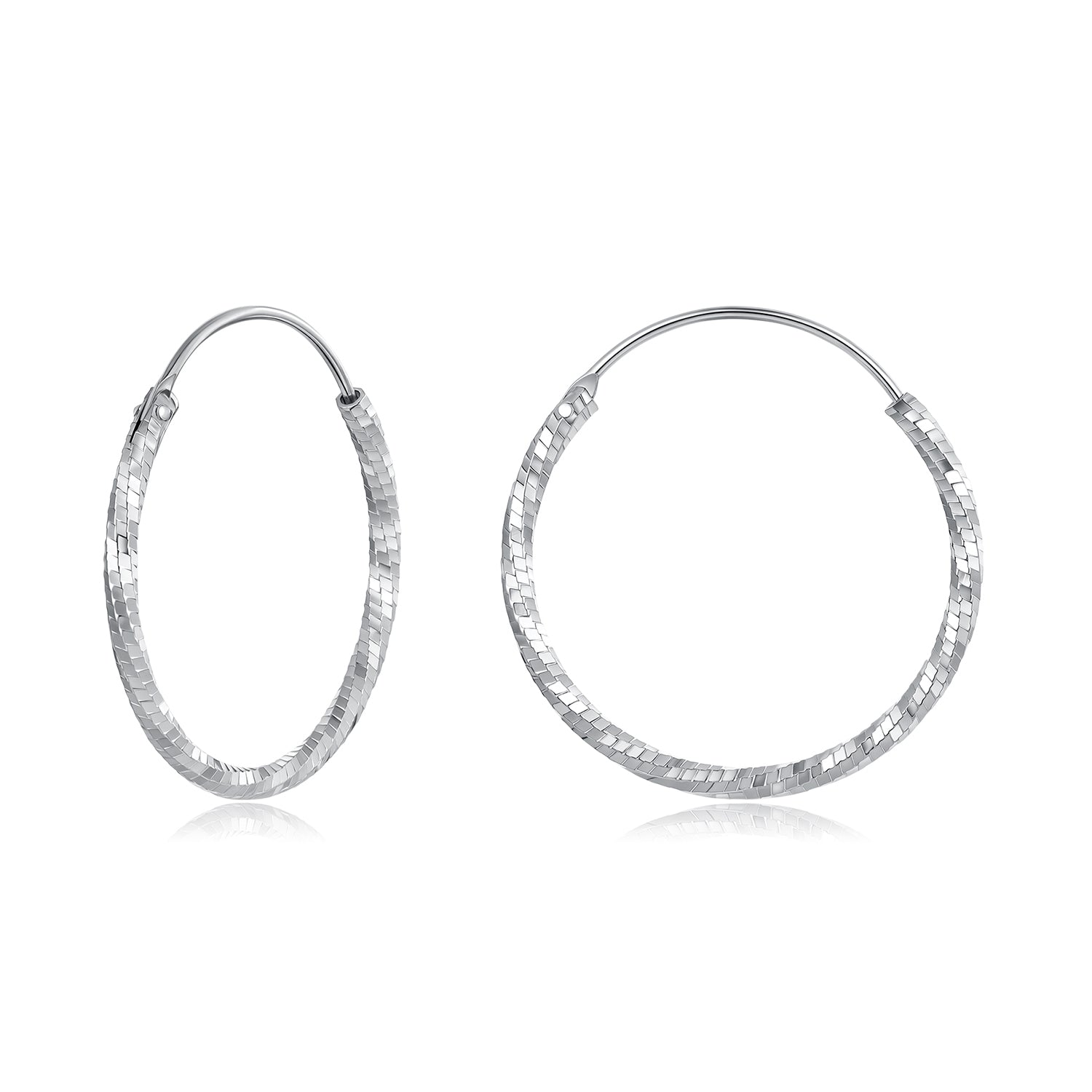 925 Sterling Silver Earrings for Women - White Gold Plated, 2.6*0.2 cm, Style L DestGlow