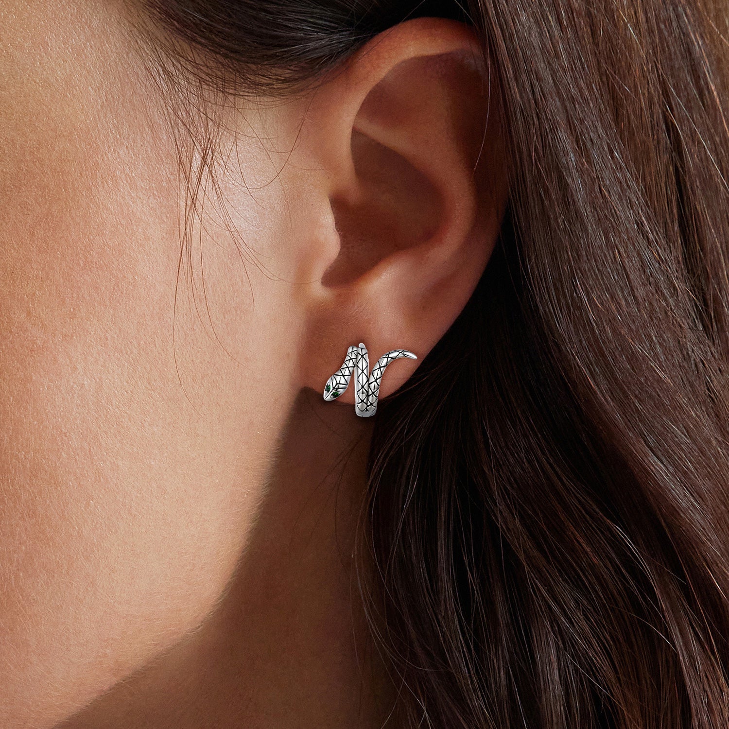 925 Sterling Silver Earrings with Pavé Setting CZ in Oxidized Finish DestGlow