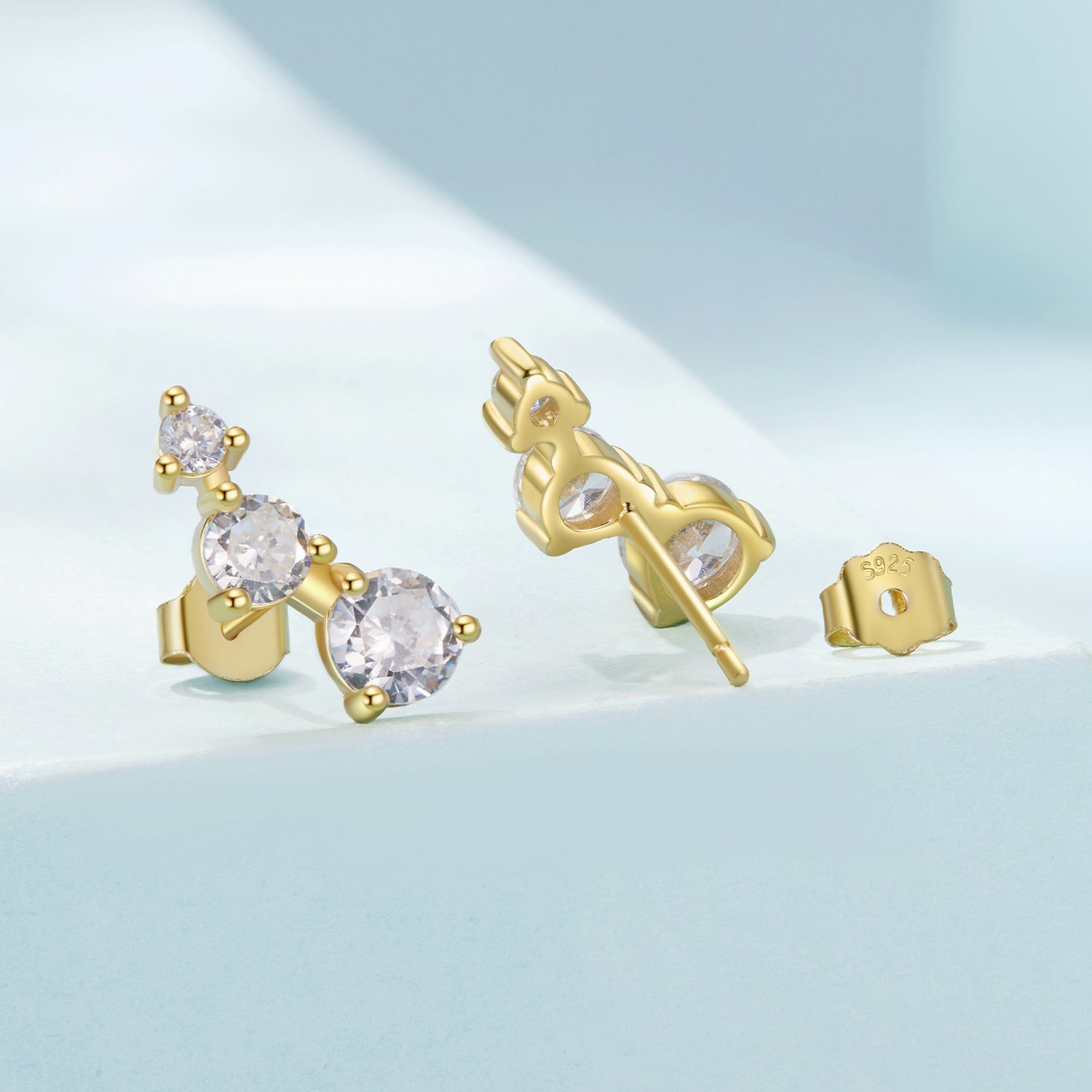 925 Sterling Silver Earrings with Pavé Setting CZ | Size 0.6*1.45cm for Women DestGlow