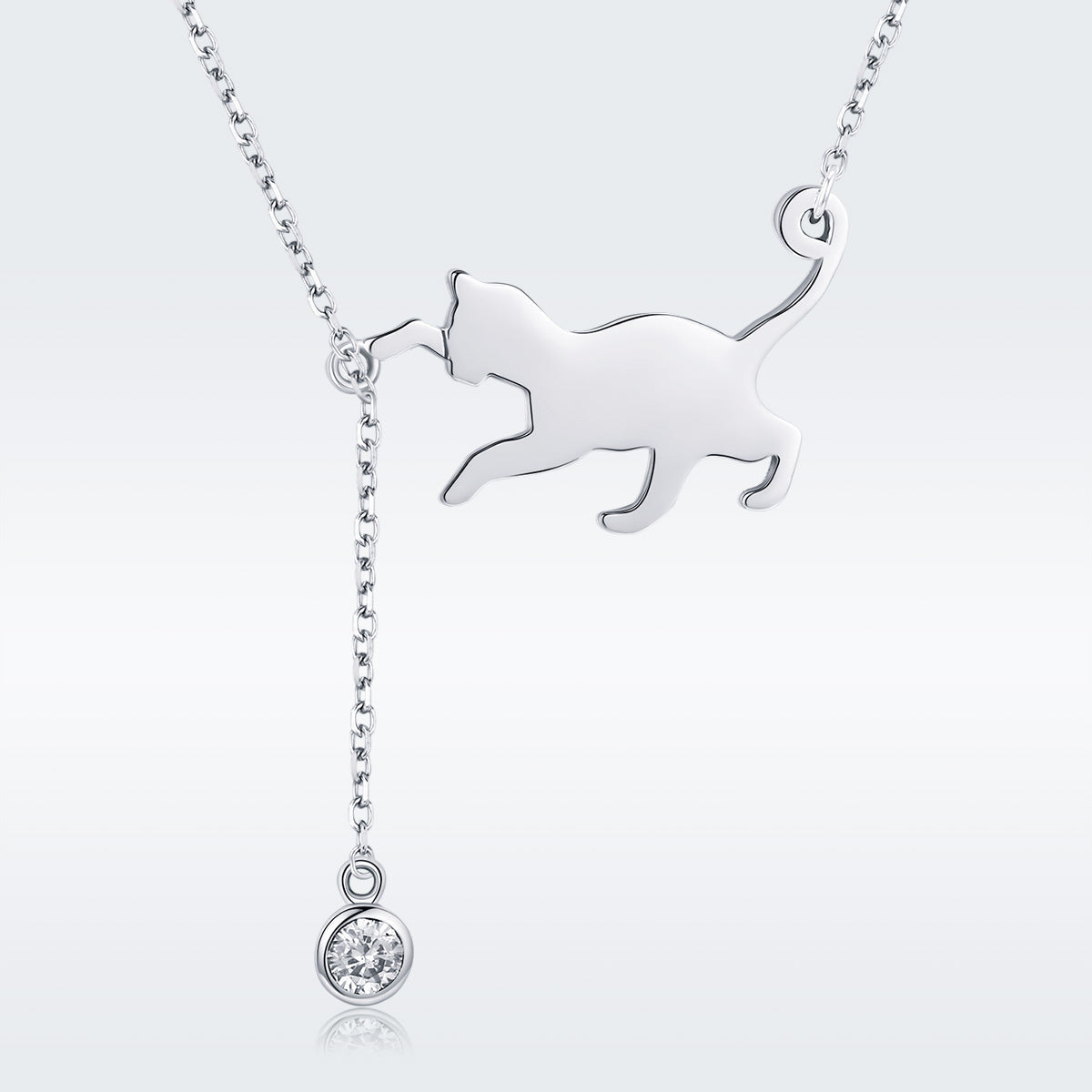 925 Sterling Silver Necklace 38-45cm with 1.4*2.5cm Pendant for Women DestGlow