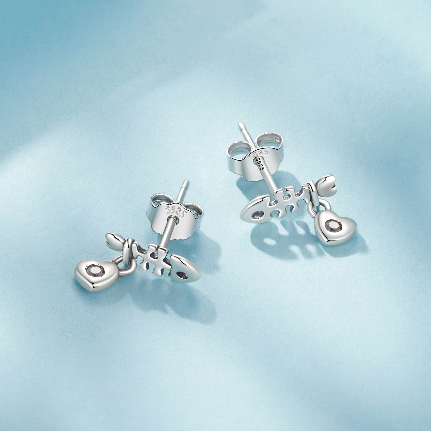925 Sterling Silver Earrings with Pavé Setting CZ in Oxidized Silver DestGlow