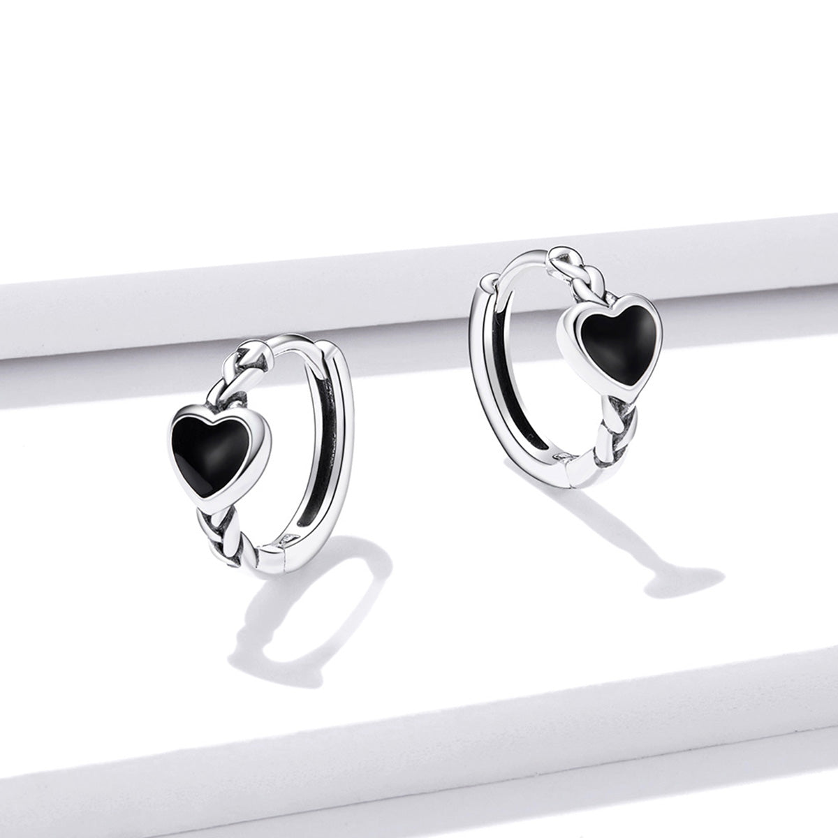 925 Sterling Silver Oxidized Enamel Earrings for Women - 1.2*0.5 cm DestGlow