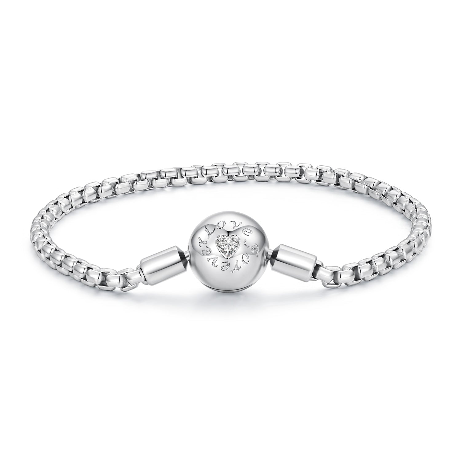925 Sterling Silver Bracelet 19cm with CZ Stones for Women DestGlow