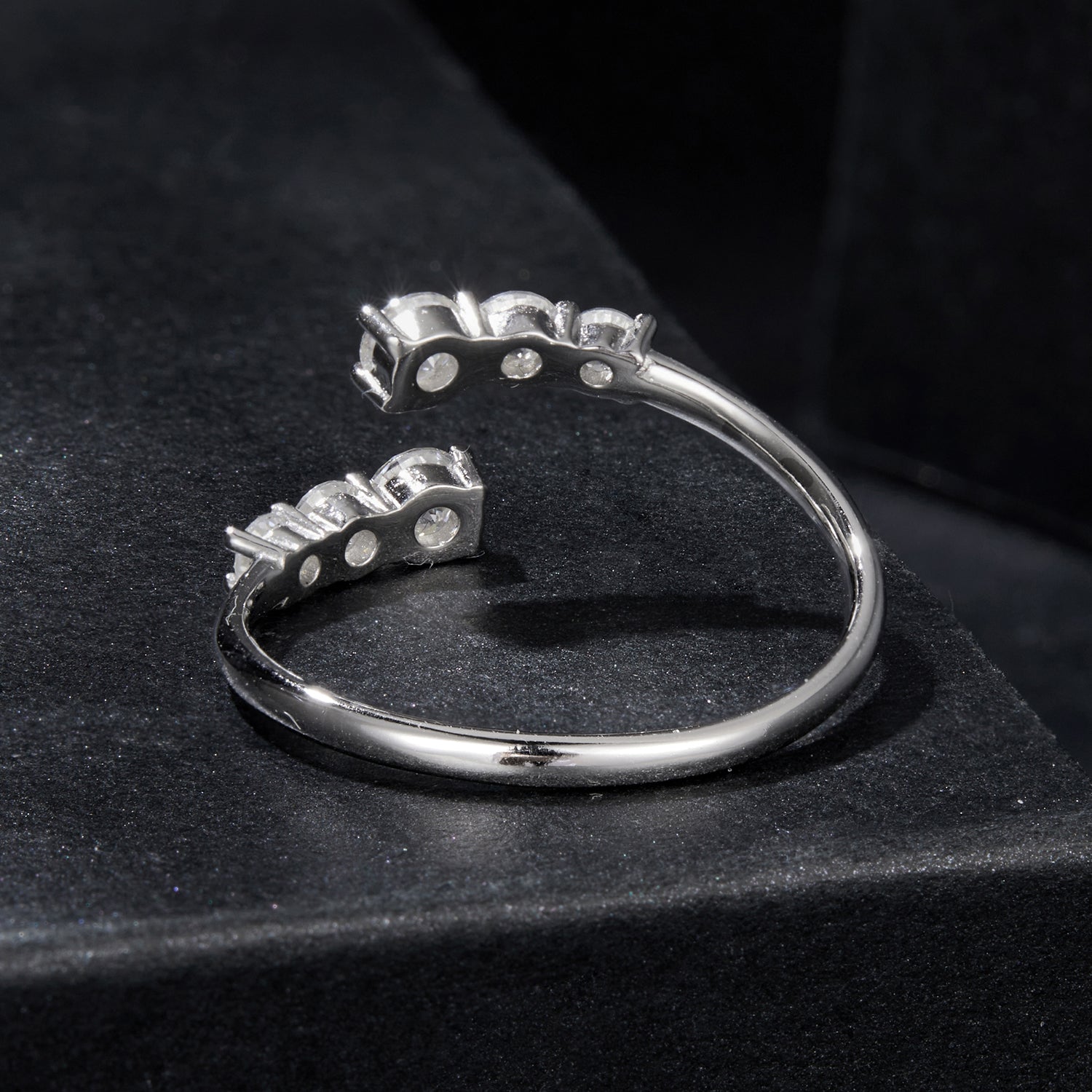 925 Sterling Silver Moissanite Ring for Women - Size E - Plated White Gold DestGlow