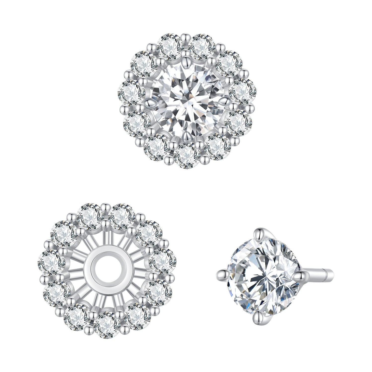 925 Sterling Silver 0.5 Carat Moissanite Earrings for Women DestGlow
