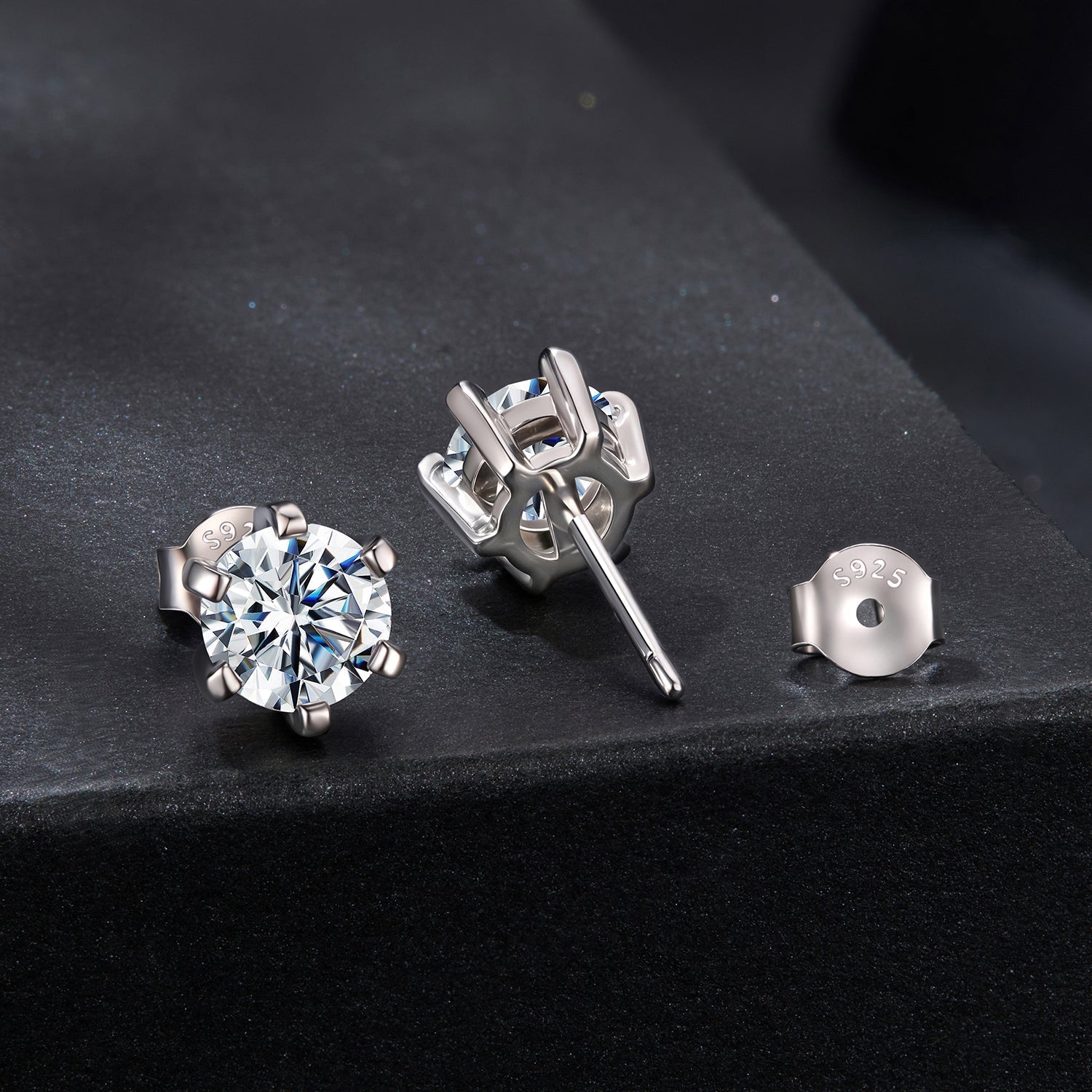 925 Sterling Silver 0.65 Carat Moissanite Earrings for Women DestGlow