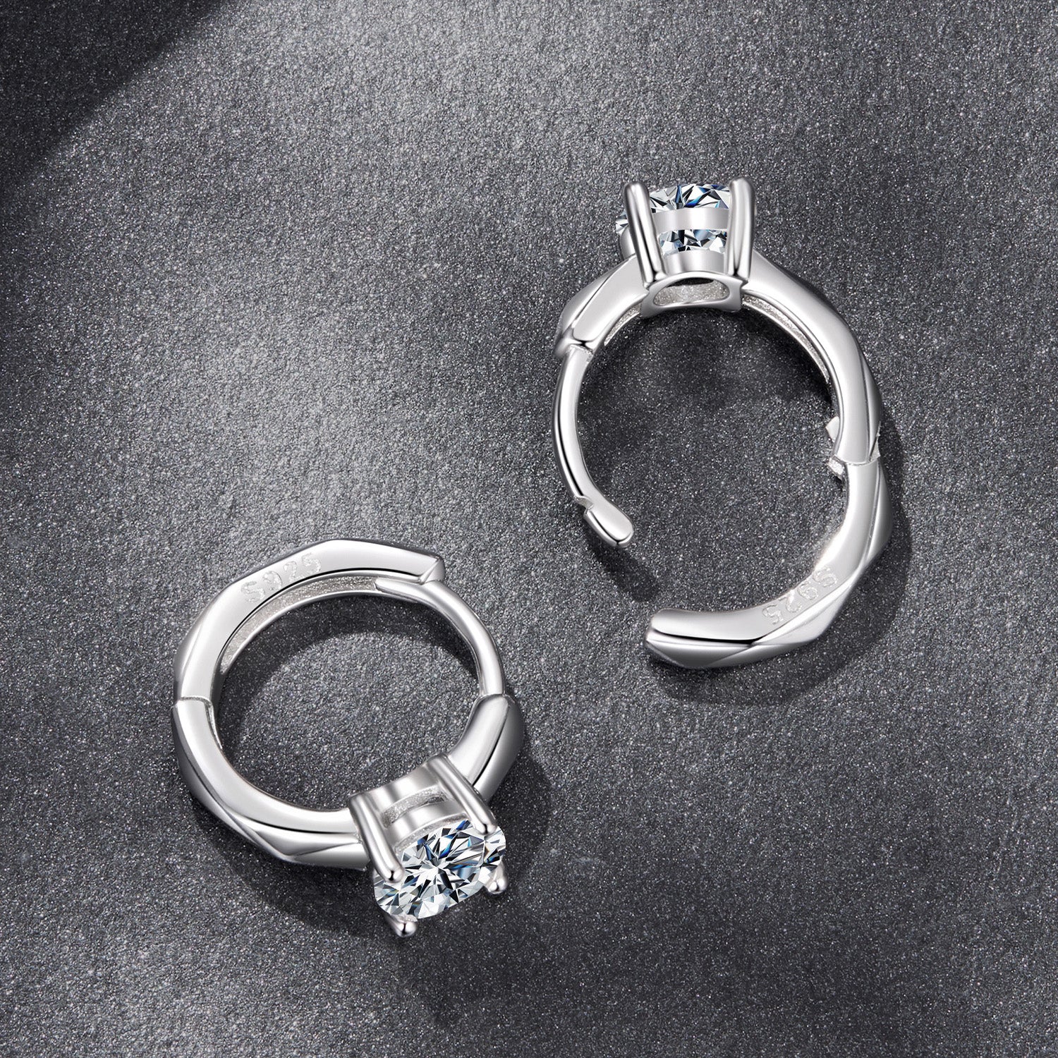 925 Sterling Silver Moissanite 0.50 Carat Earrings for Women DestGlow