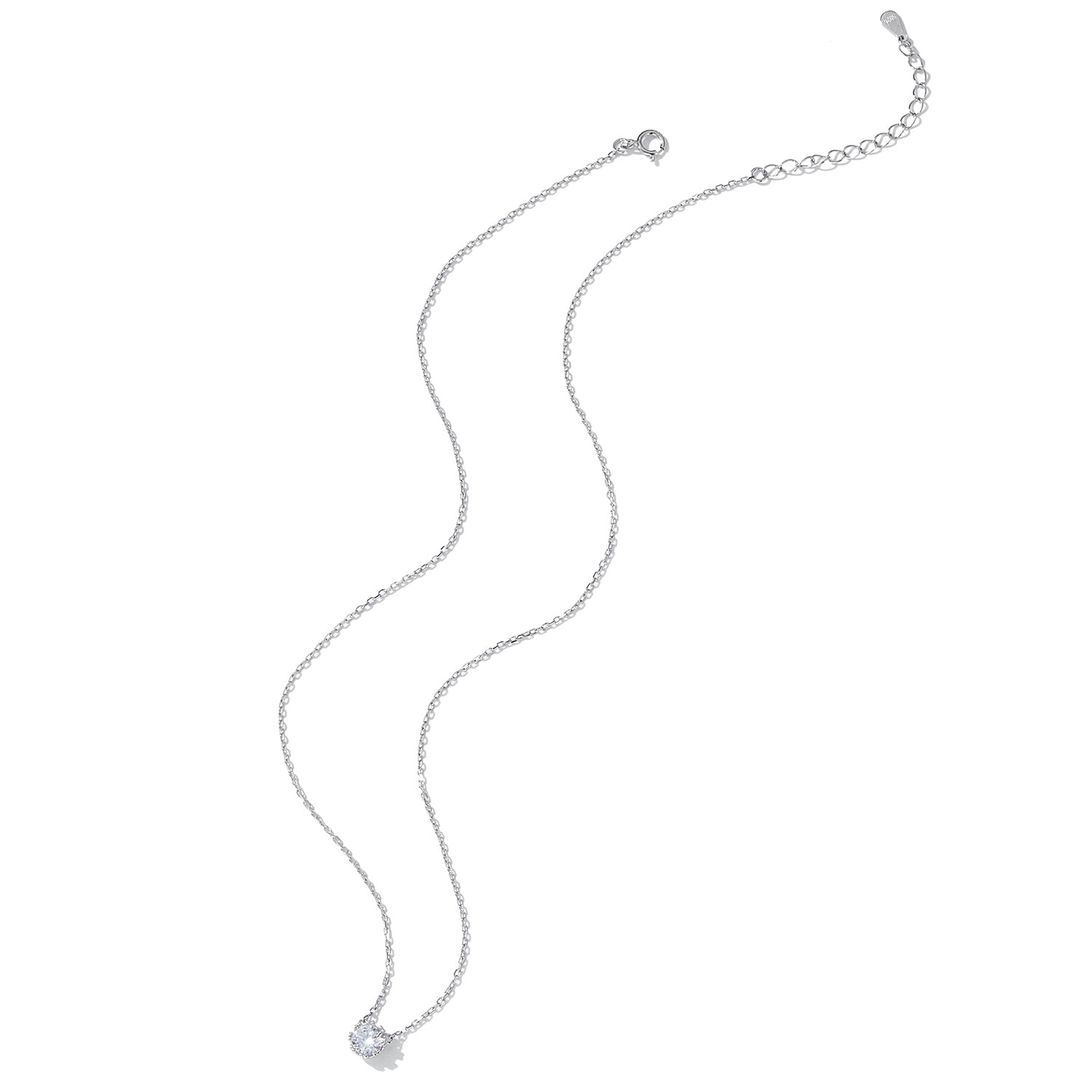 925 Sterling Silver Adjustable Necklace with CZ Pendants for Women DestGlow