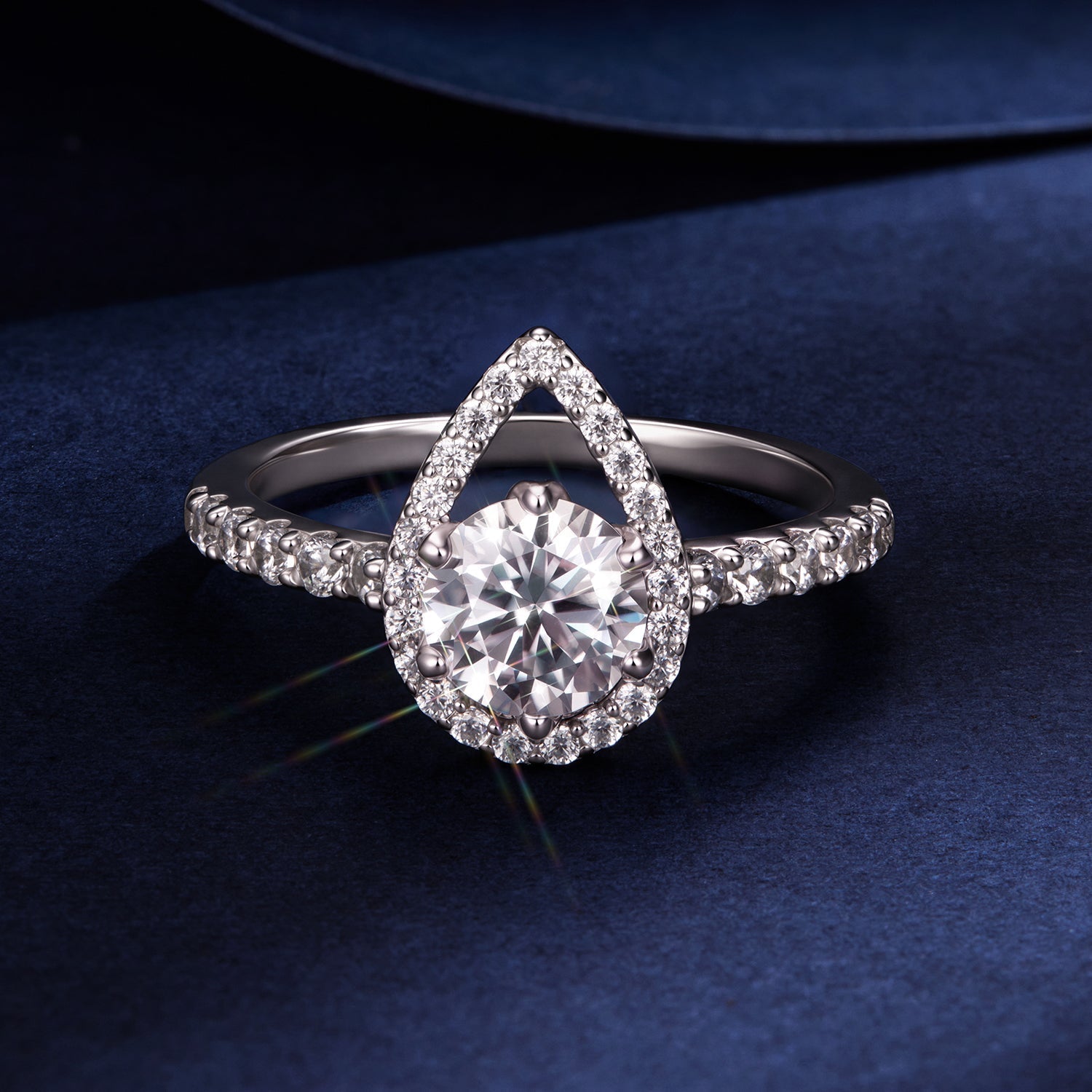925 Sterling Silver Moissanite 1 Carat Pendant Ring Size 6 for Women DestGlow
