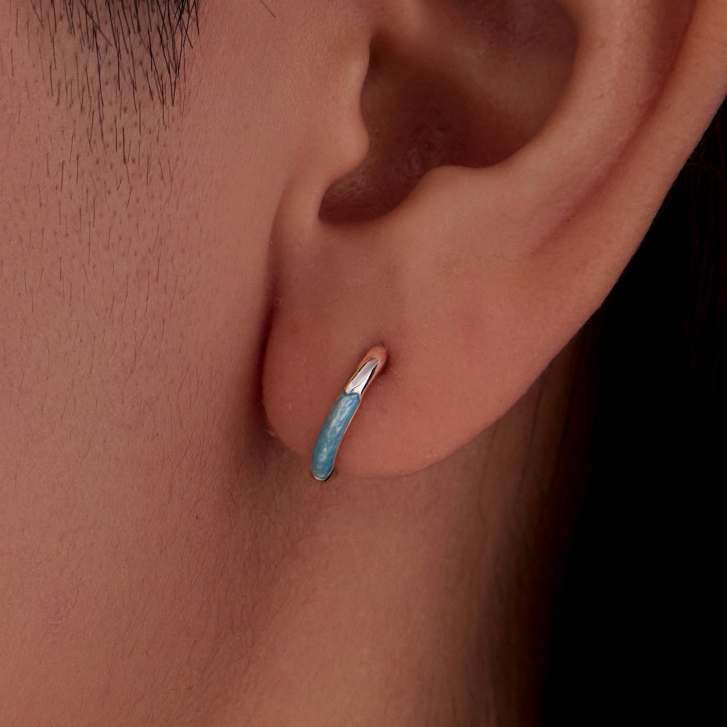 925 Sterling Silver Enamel Plated White Gold Earrings 1.2cm for Women DestGlow