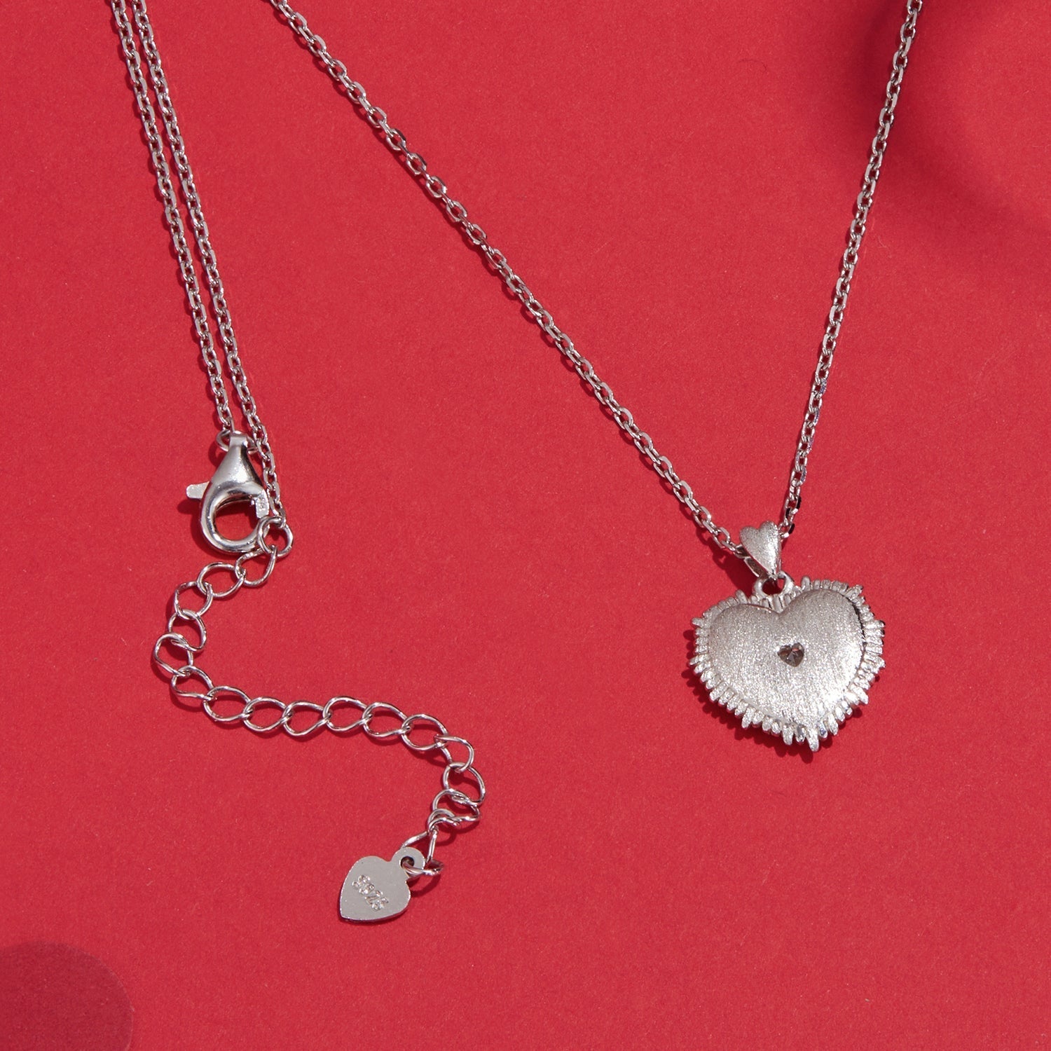 925 Sterling Silver White Gold Plated Necklace with CZ Pendant for Women DestGlow